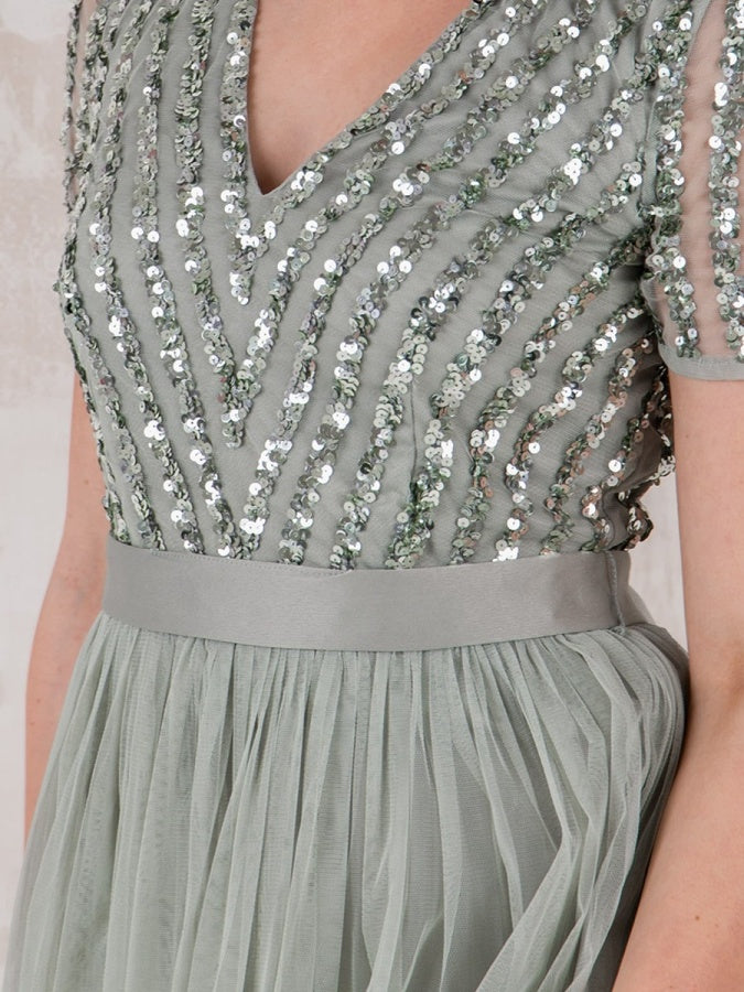 Maya Green Lily Satin Sash Belt