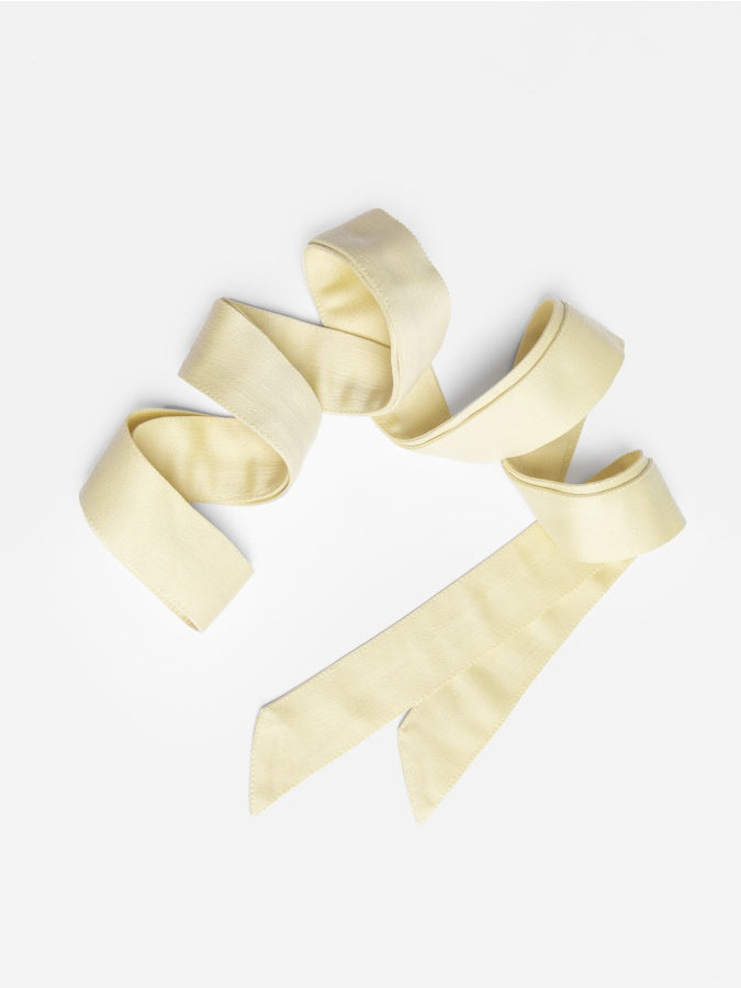 Maya Pale Yellow Satin Sash Belt