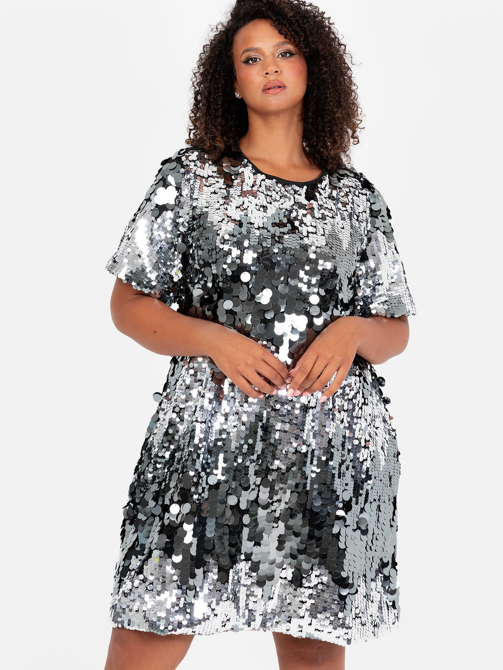 Lovedrobe Sequin T-Shirt Swing Mini Dress