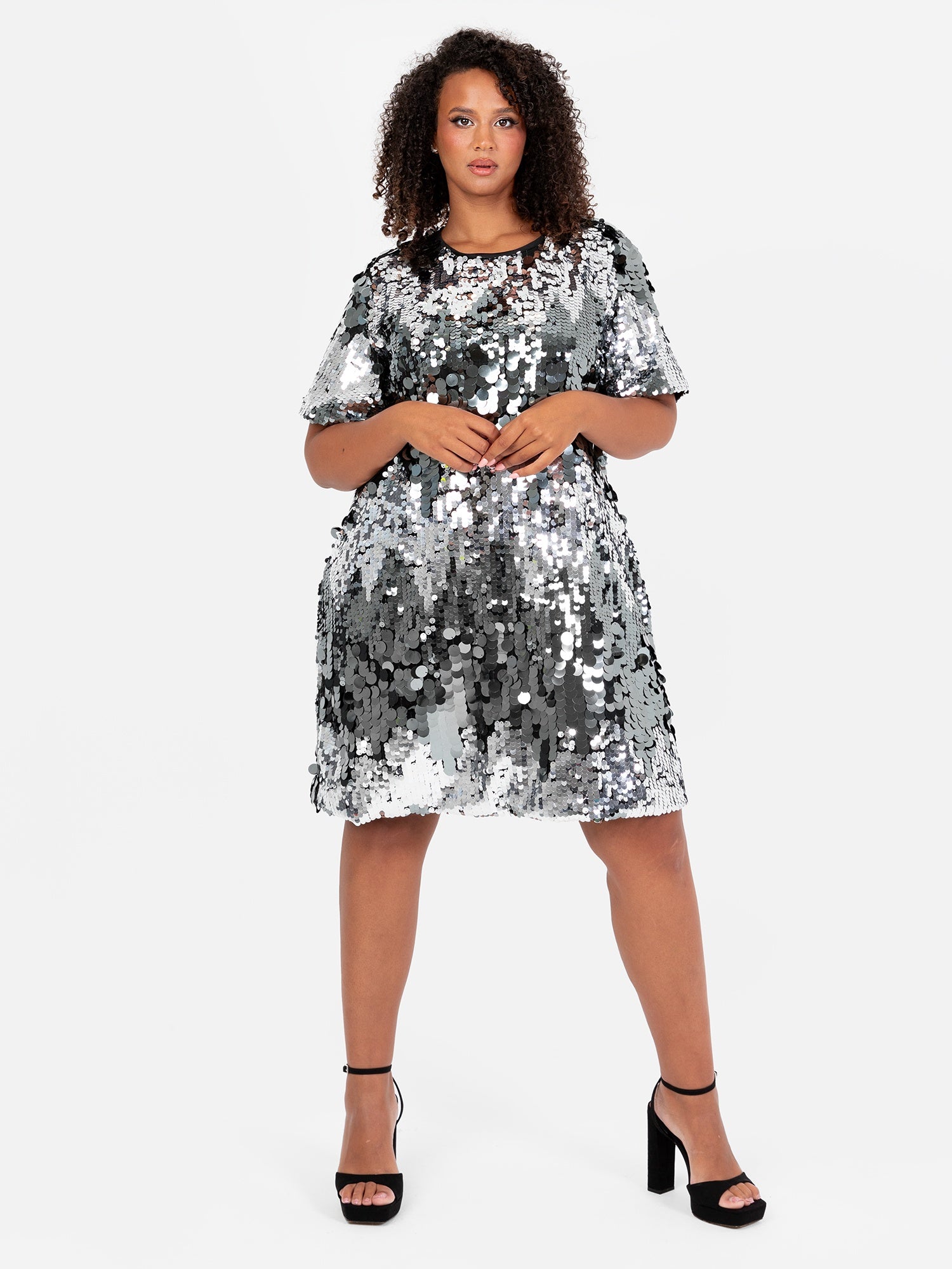 Lovedrobe Sequin T-Shirt Swing Mini Dress