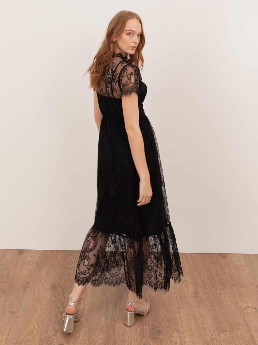Lovedrobe Black Lace Midaxi Dress
