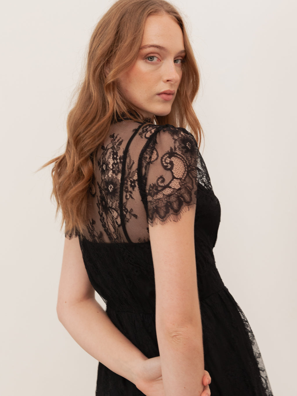 Lovedrobe Black Lace Midaxi Dress