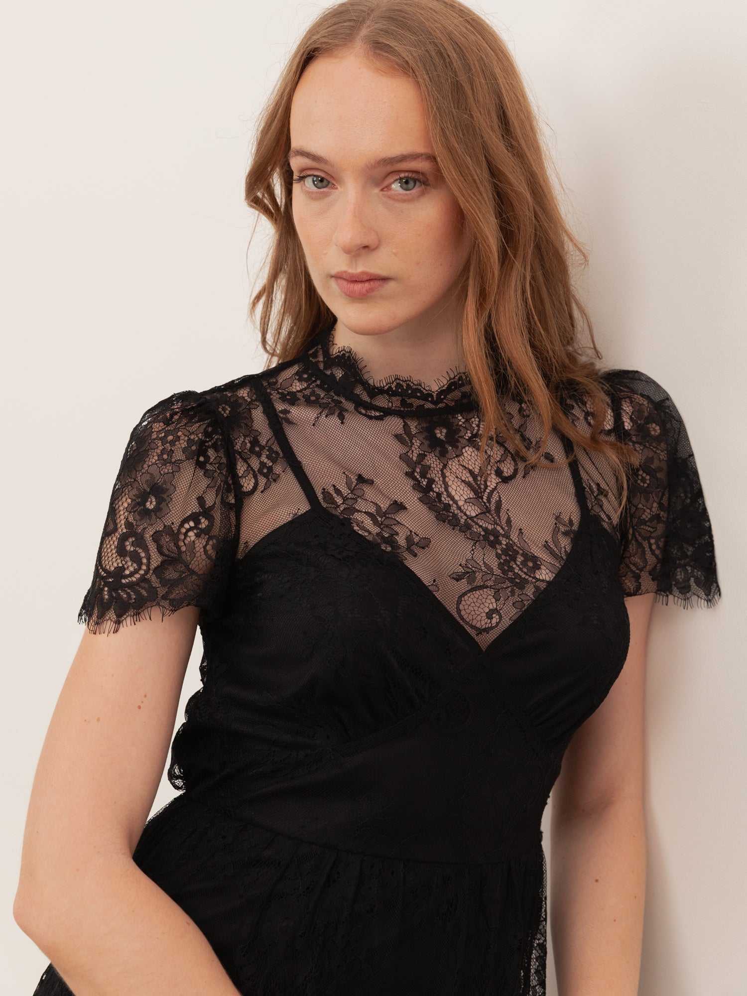 Lovedrobe Black Lace Midaxi Dress