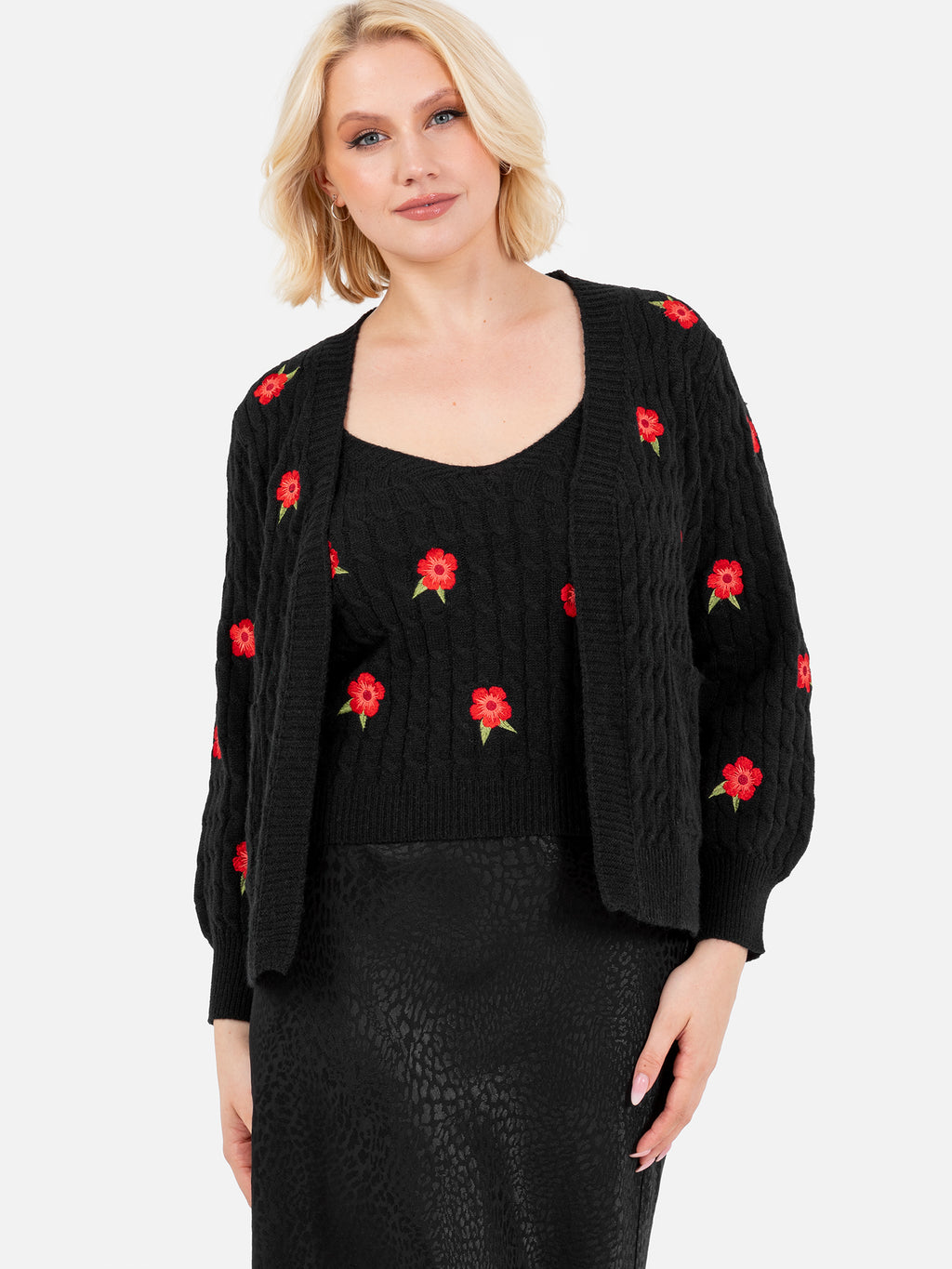 Lovedrobe Floral Cardigan & Crop Top Set