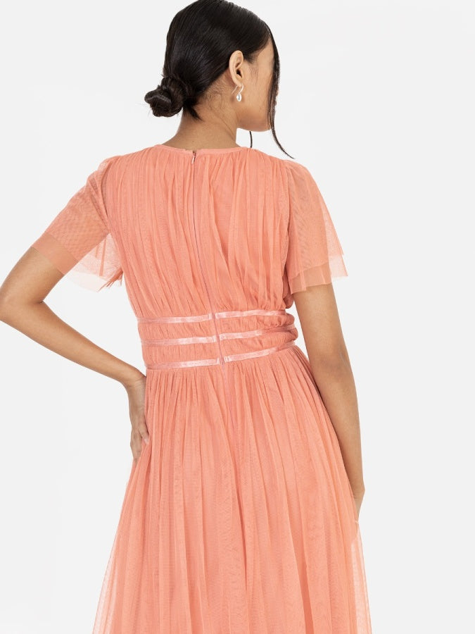 Anaya With Love Recycled Coral Midaxi Dress With Keyhole Detail