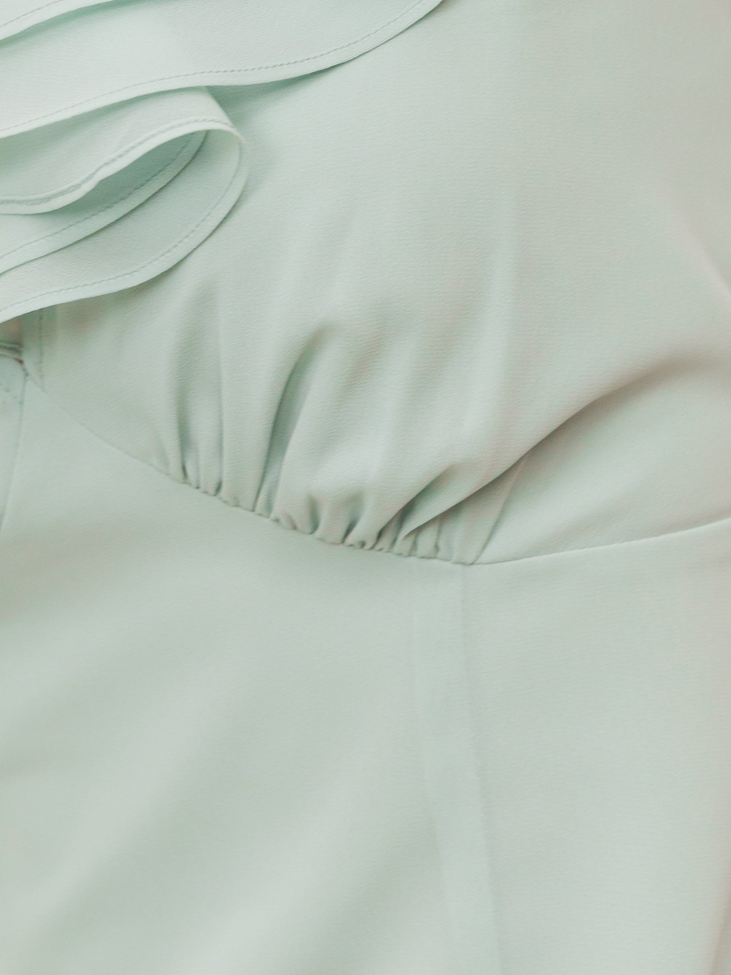 Anaya With Love Recycled Mint V Neck Ruffle Maxi Dress