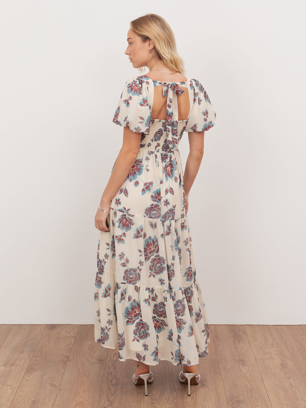 Anaya With Love Recycled Floral Sweetheart Neck Puff Sleeve Midaxi Dress