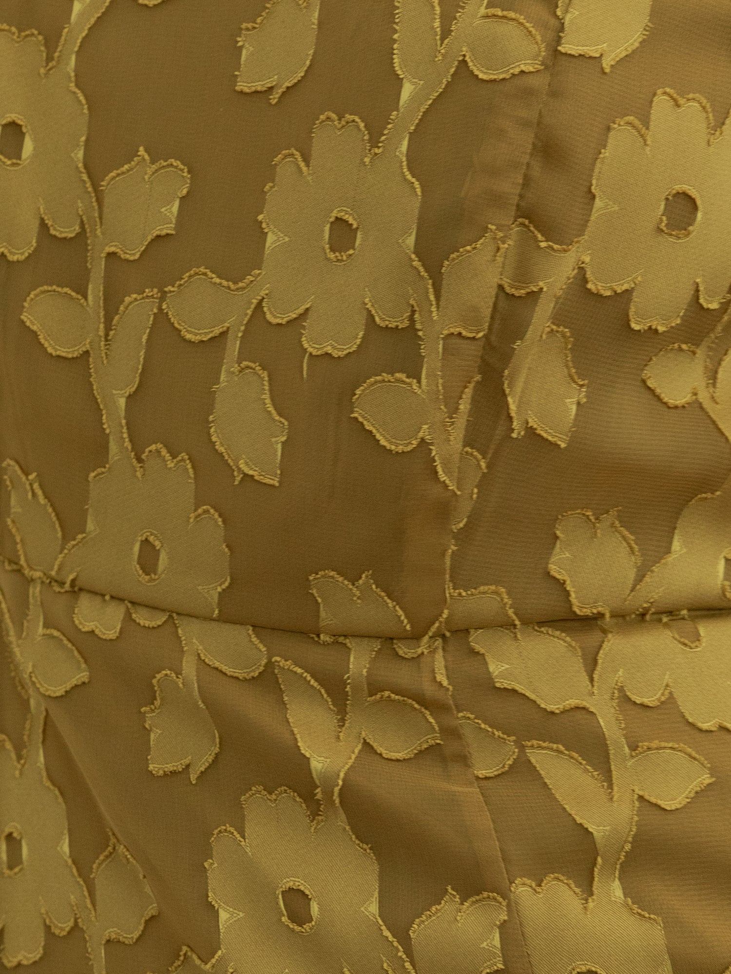Anaya With Love Recycled Golden Olive Floral Burnout Square Neck Tiered Midaxi Dress