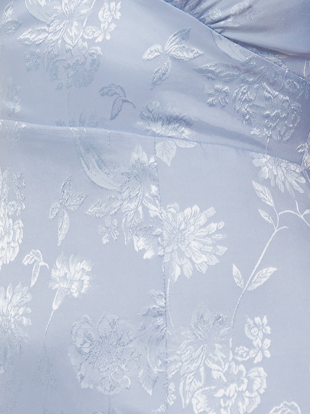 Maya Pastel Blue Floral Jacquard Satin Maxi Dress