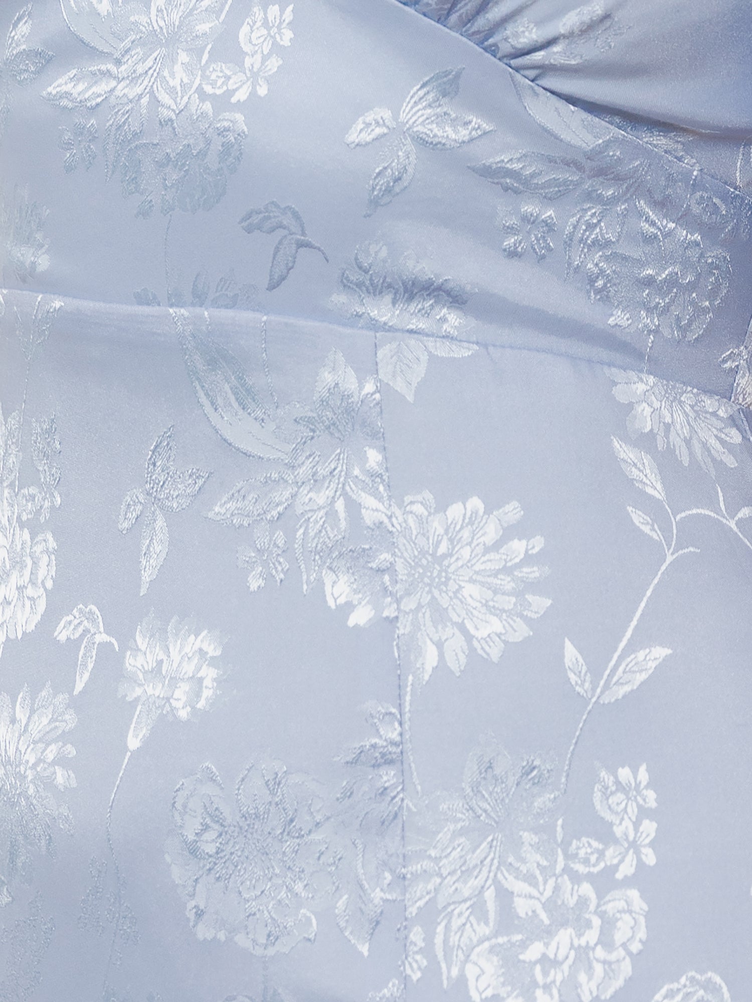 Maya Pastel Blue Floral Jacquard Satin Maxi Dress
