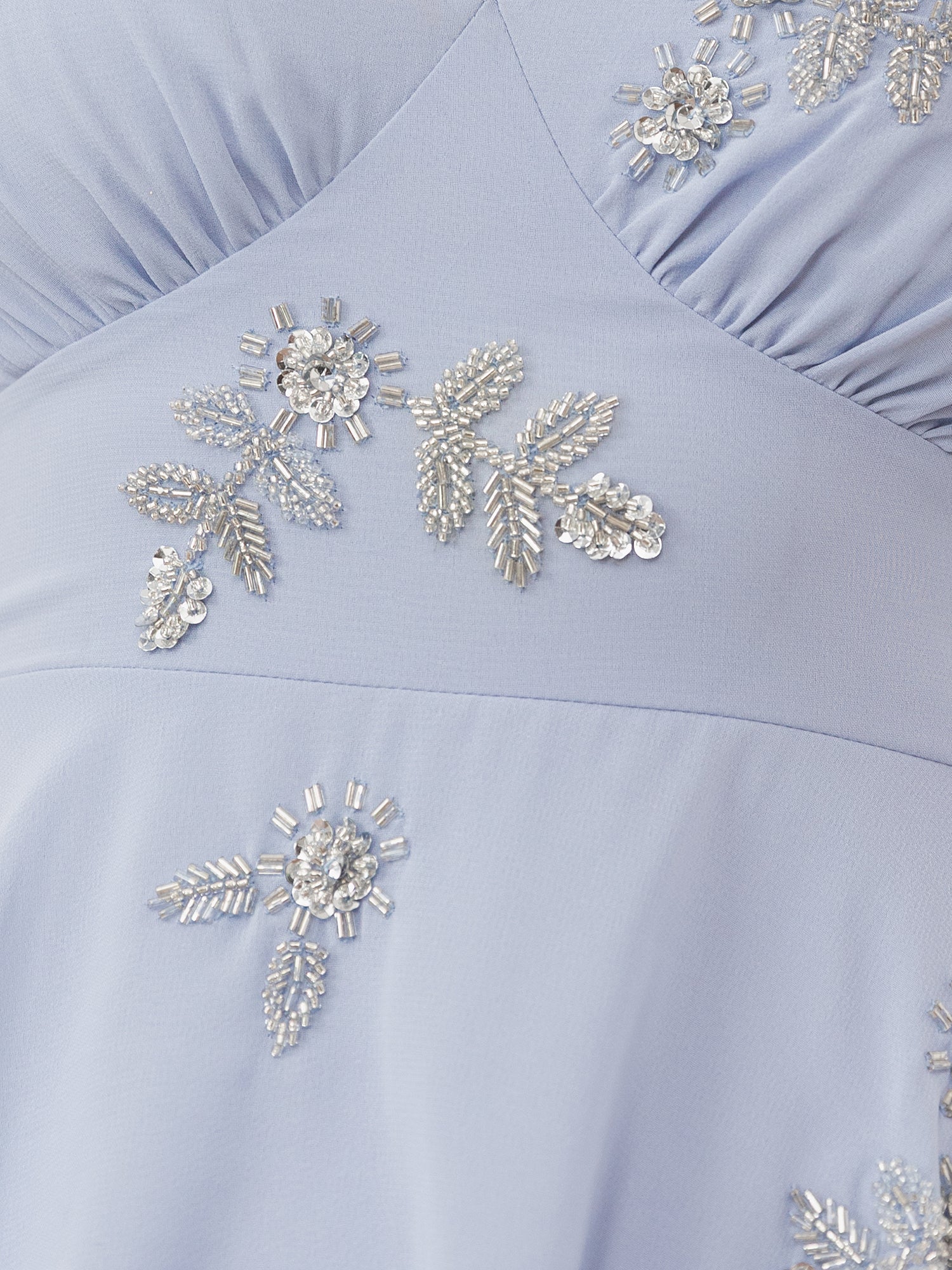 Maya Pastel Blue Embellished Tiered Midaxi Dress