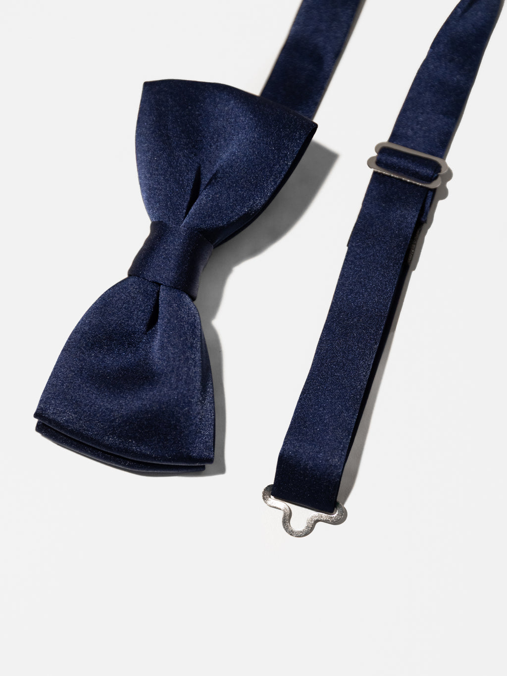Maya Navy Satin Bow Tie & Pocket Square Set