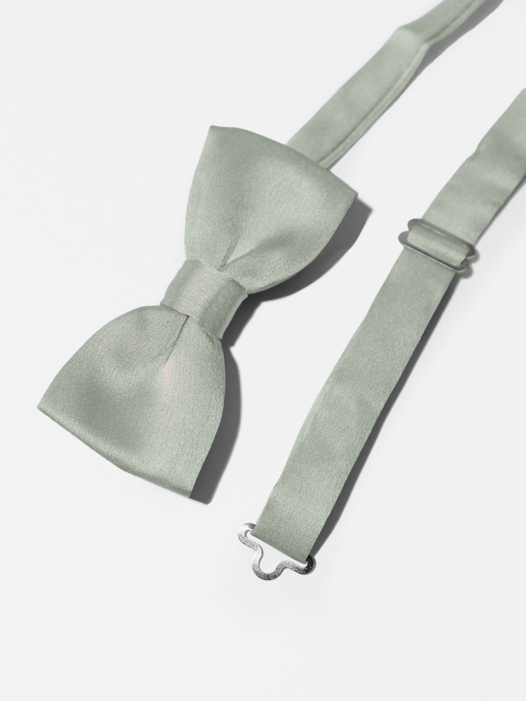 Maya Sage Green Satin Bow Tie & Pocket Square Set