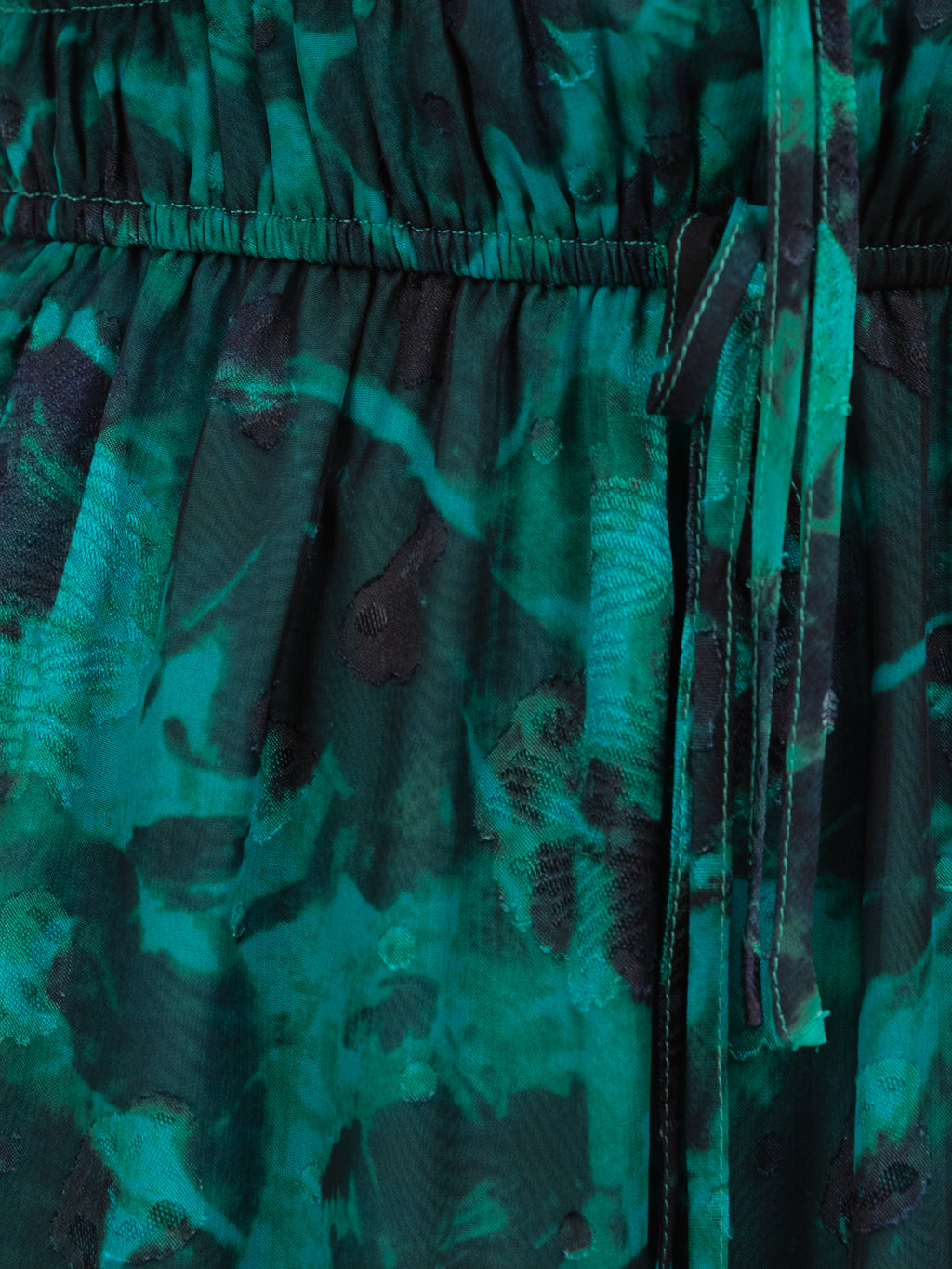 Lovedrobe Green Floral Short Sleeve Tie Detail Midaxi Dress