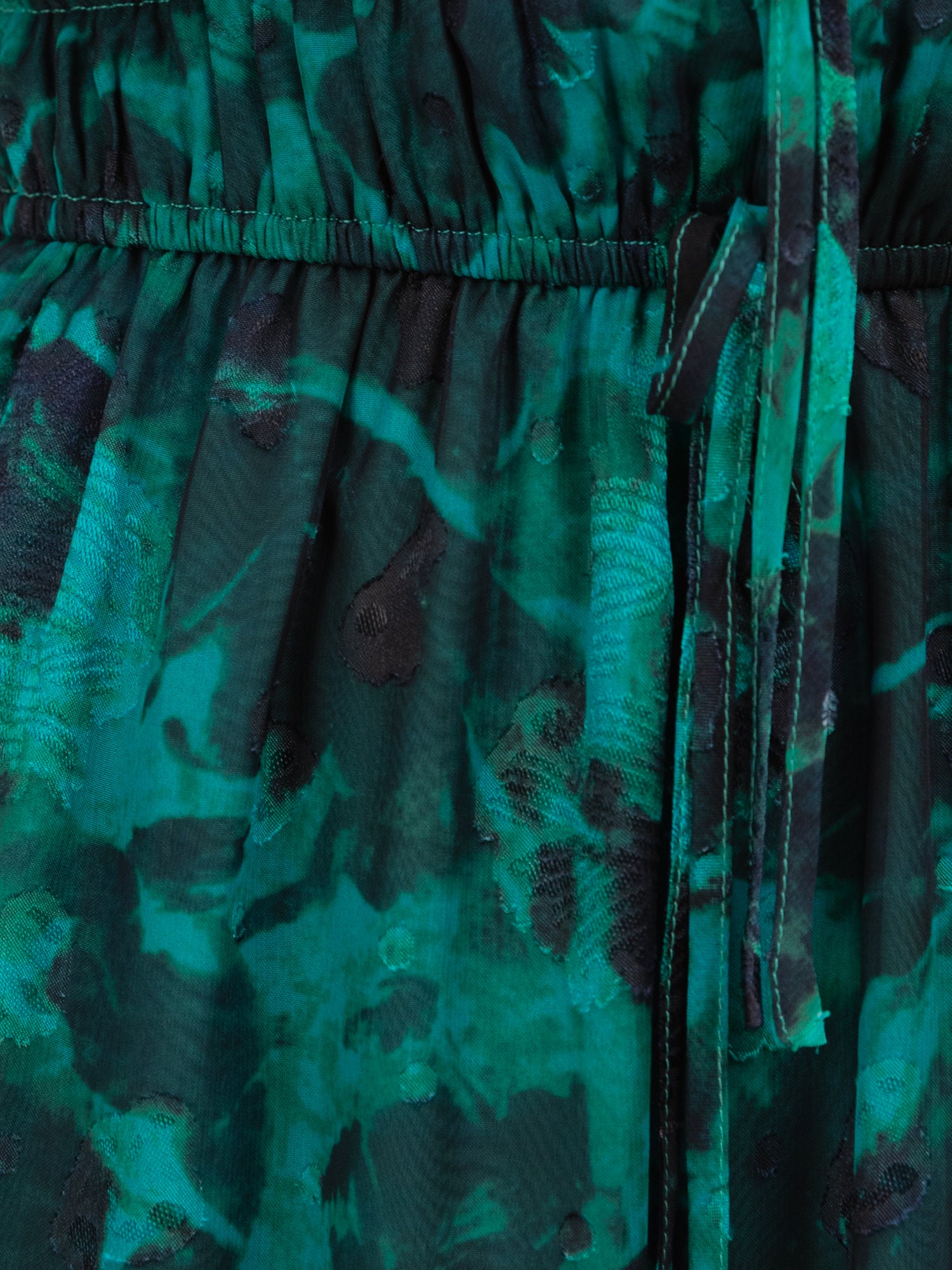 Lovedrobe Green Floral Short Sleeve Tie Detail Midaxi Dress