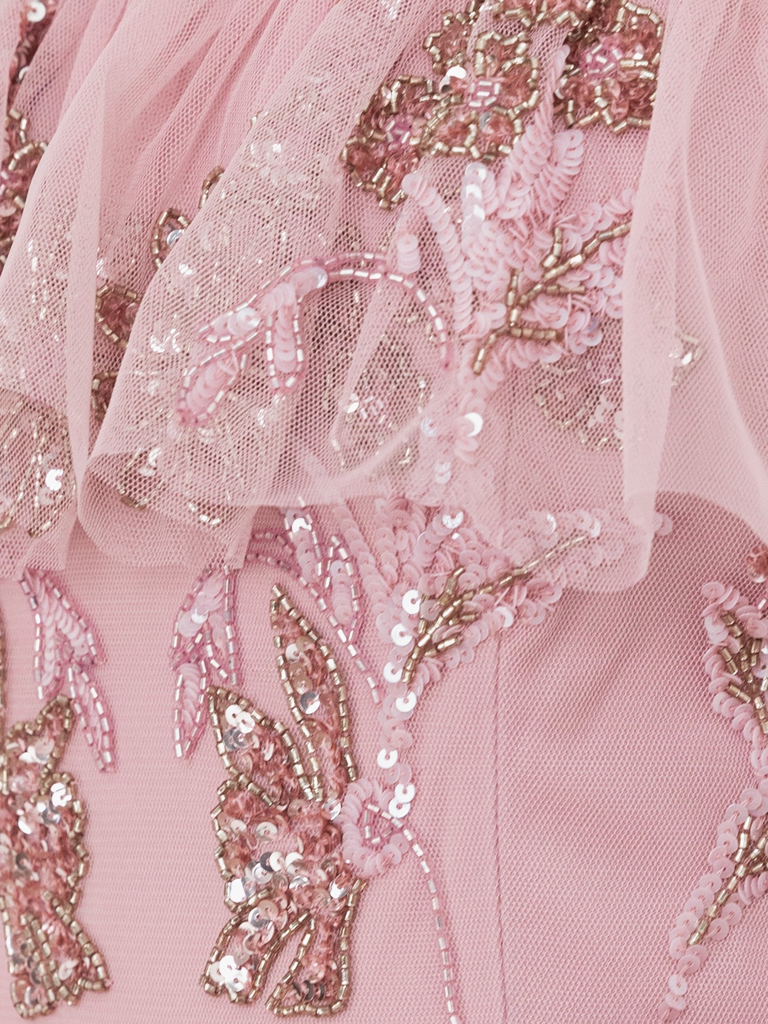 Maya Soft Pink Floral Embellished Bardot Maxi Dress