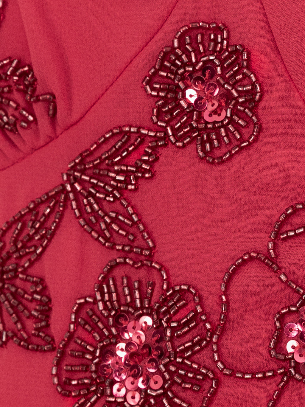 Maya Hot Pink Floral Embellished Tiered Maxi Dress with Tie Back