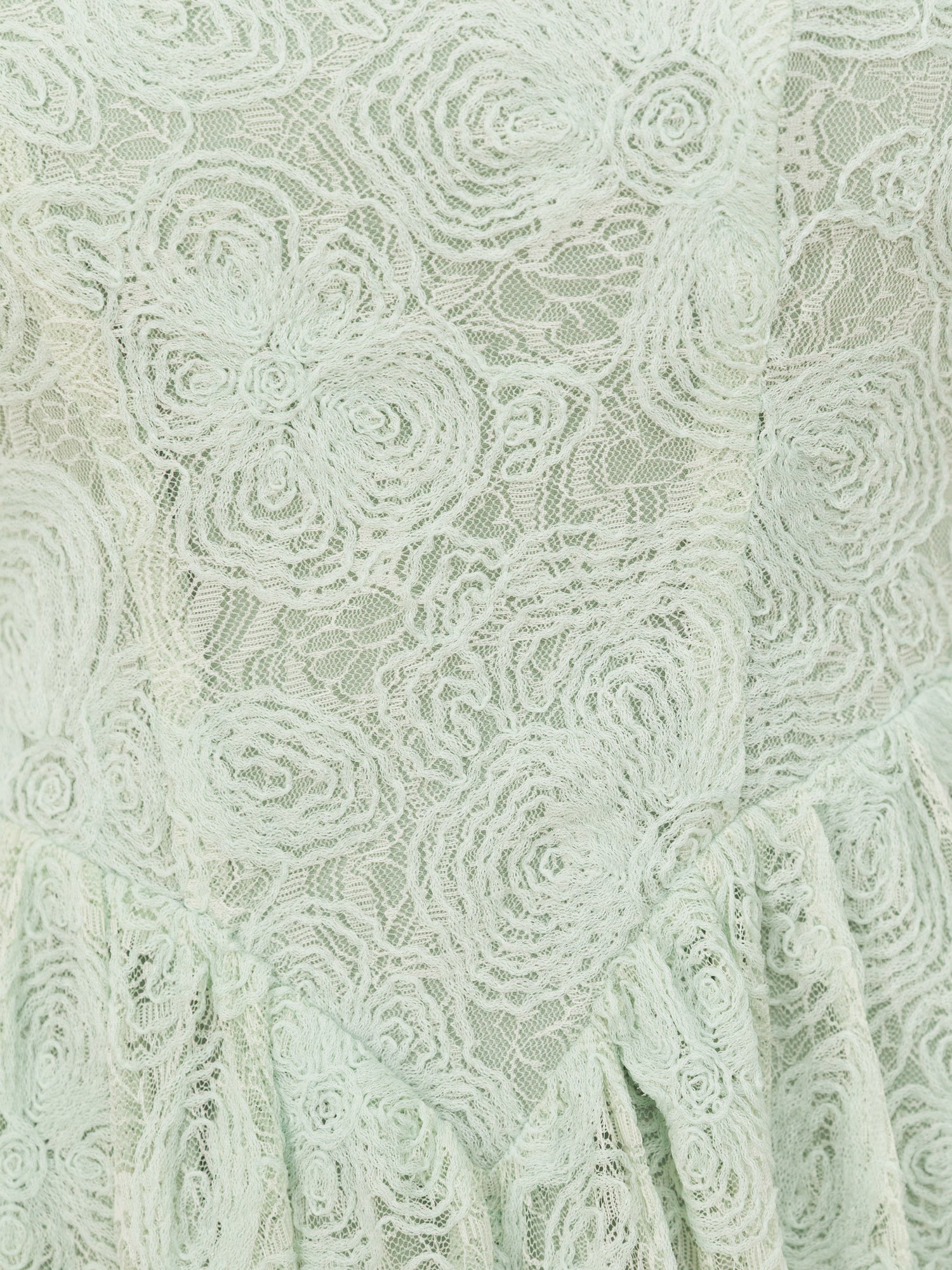 Maya Mint Embossed Floral Lace Drop Waist Midaxi Dress