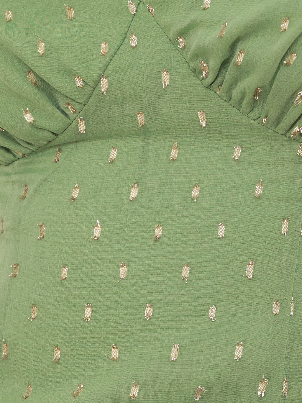Anaya With Love Recycled Green Tea V Neck Ruffle Midaxi Dress