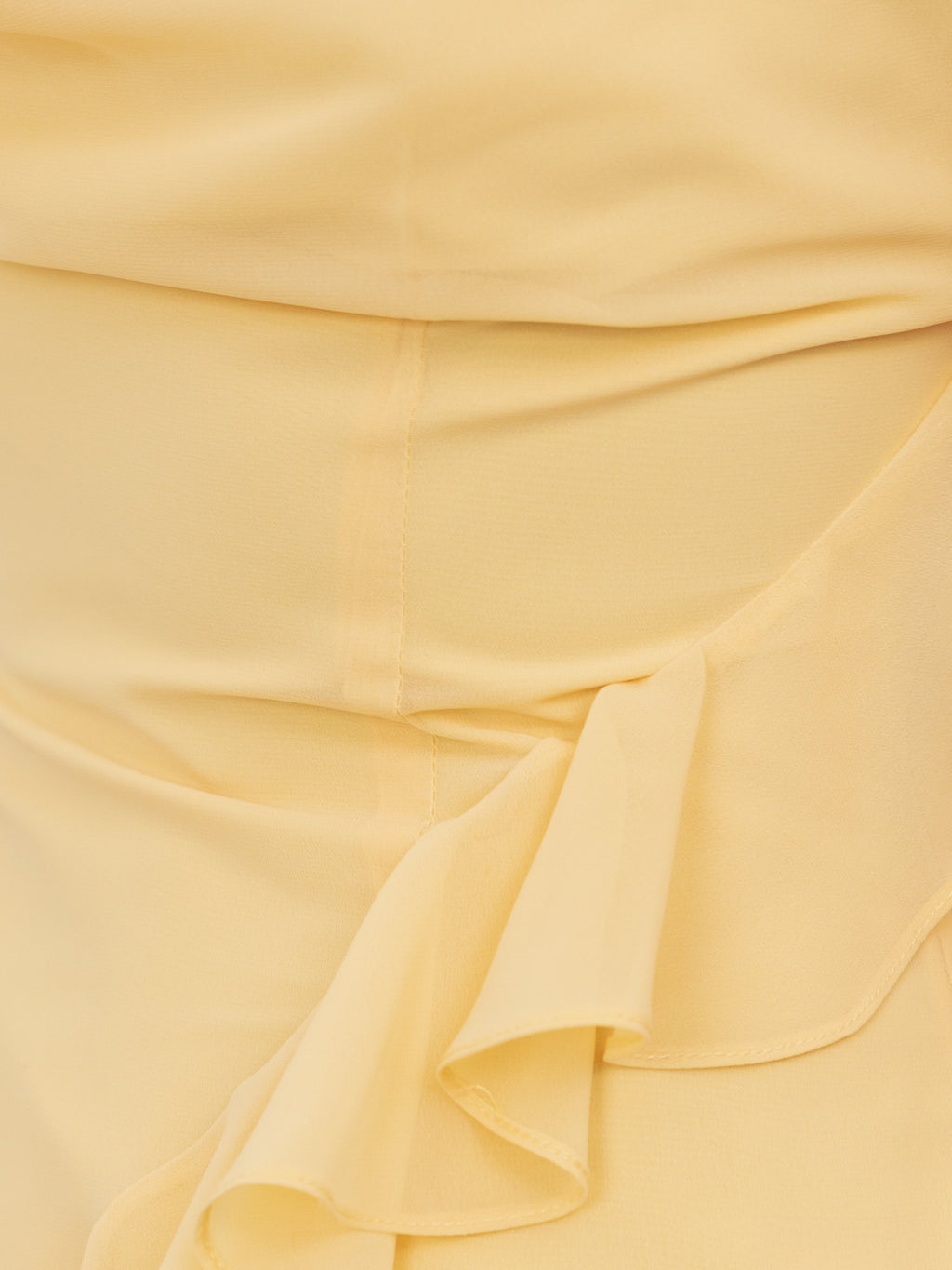 Anaya With Love Recycled Butter Yellow Waterfall Ruffle Cowl Neck Cami Maxi Dress