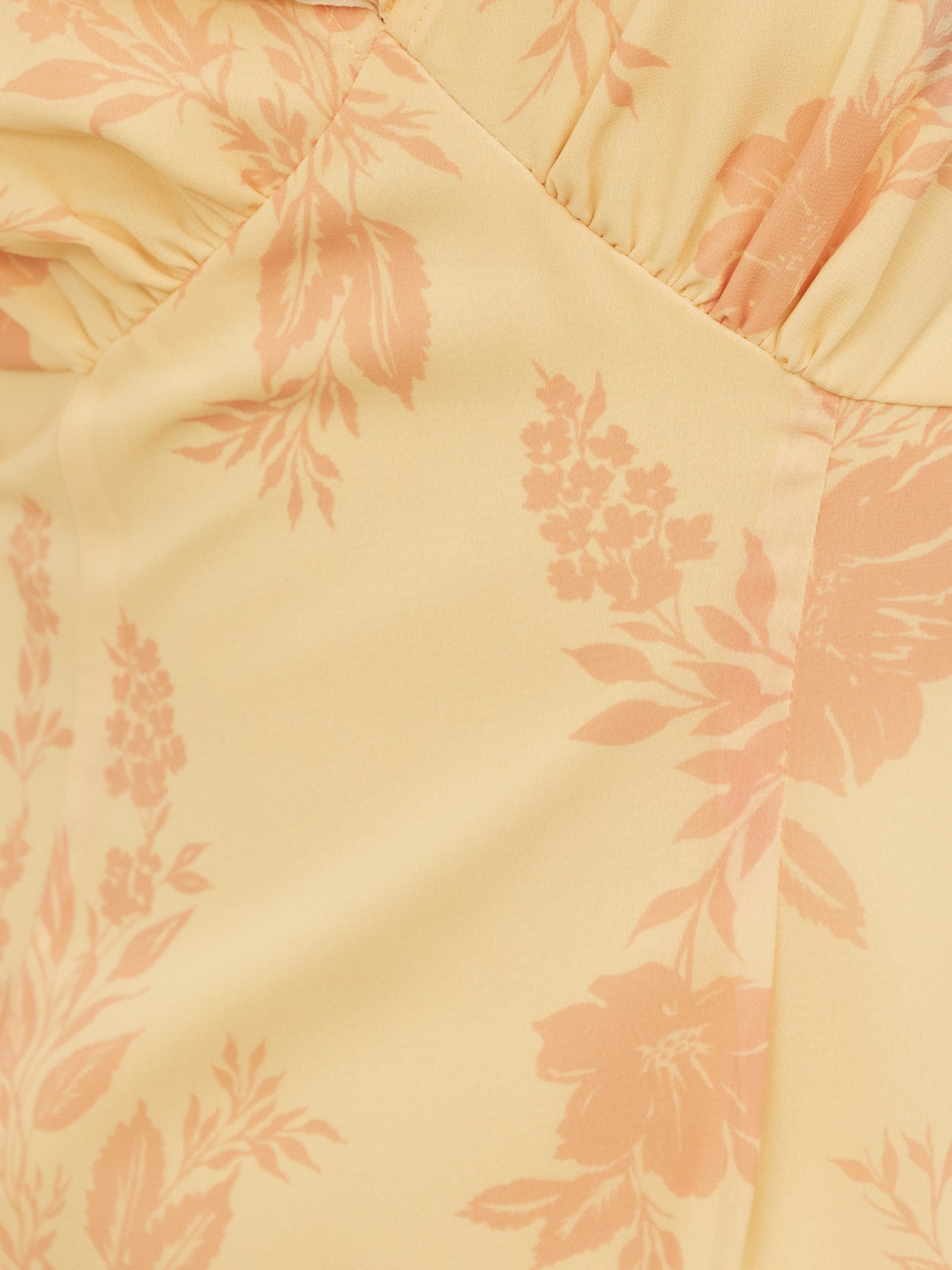 Anaya With Love Recycled Yellow Floral V Neck Ruffle Maxi Dress