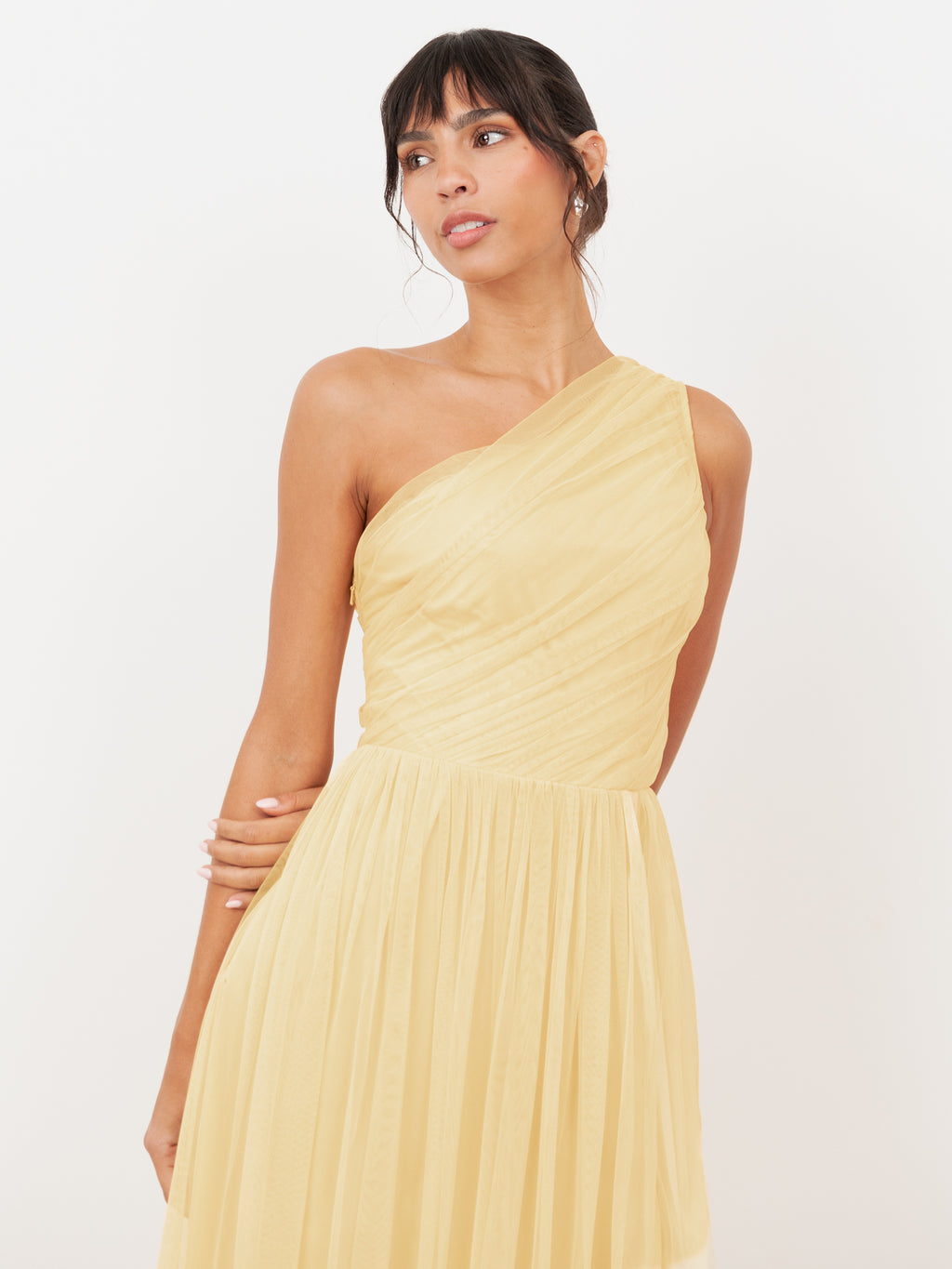 anaya with love one shoulder maxi dress Anaya With Love Recycled Buttercream One Shoulder Maxi Dress Plaza Collection