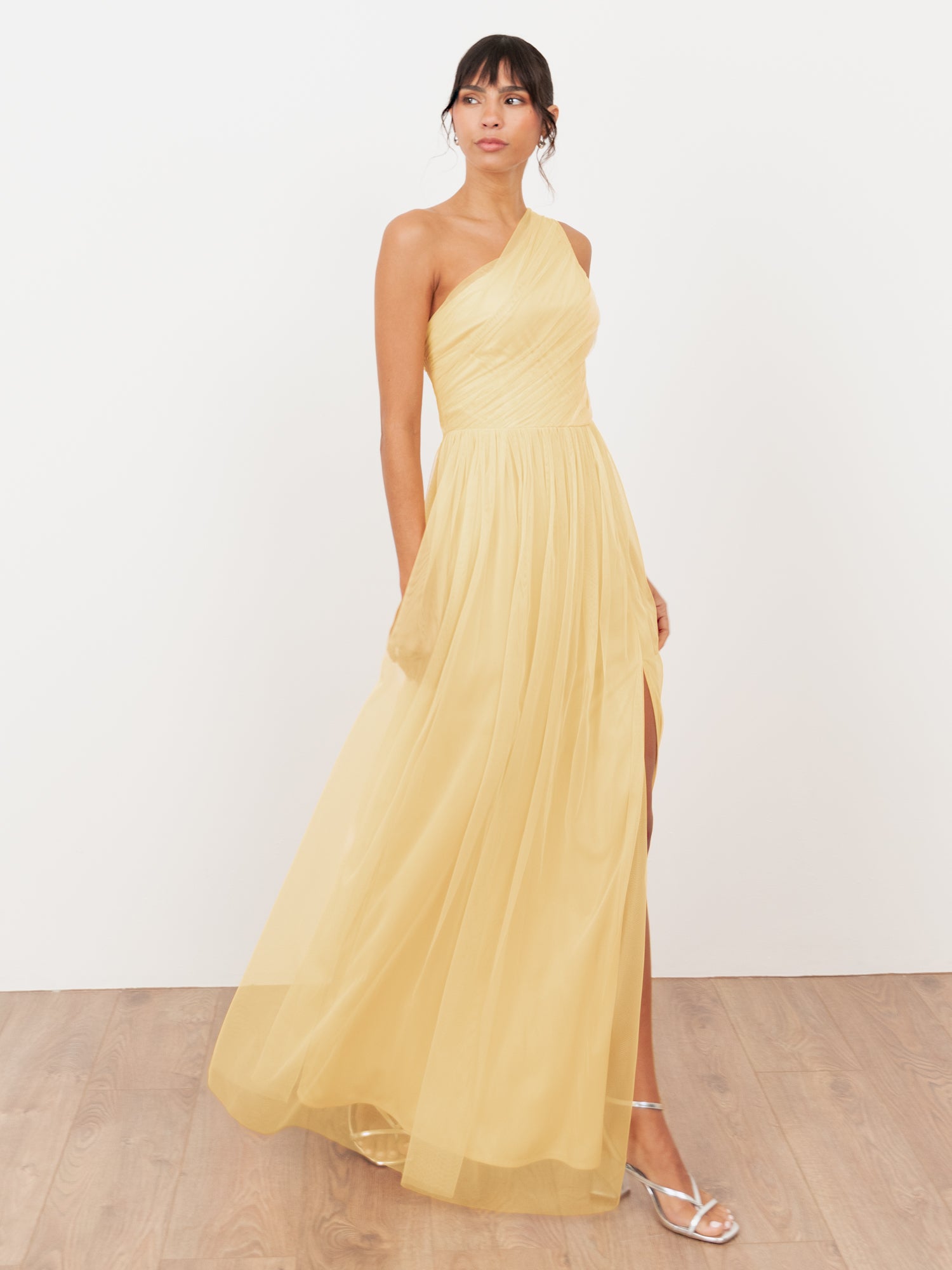 Anaya With Love Recycled Buttercream One Shoulder Maxi Dress