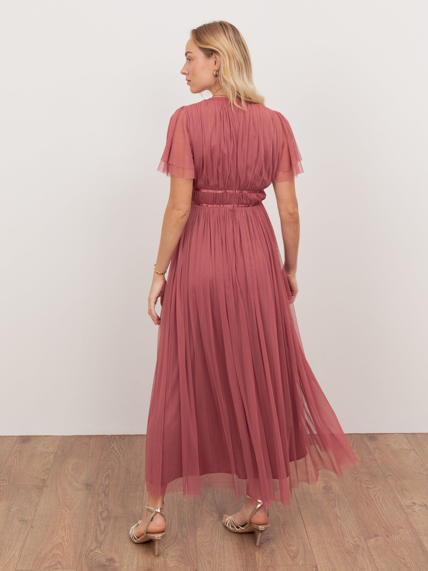 Anaya With Love Recycled Faded Rose Ribbon Detail Midi Dress