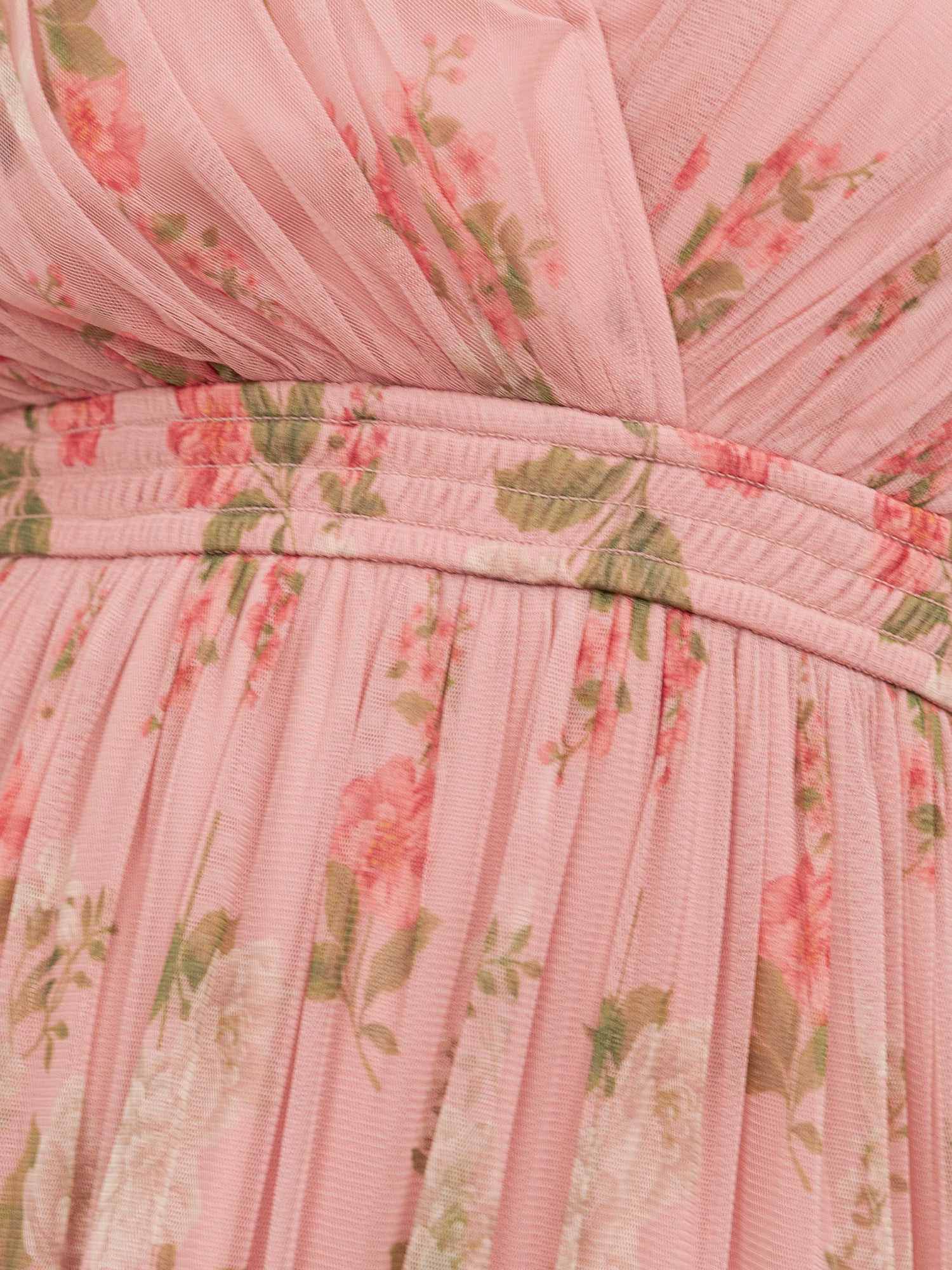 Anaya With Love Recycled Pink Floral Print Faux Wrap Maxi Sleeve Midaxi Dress