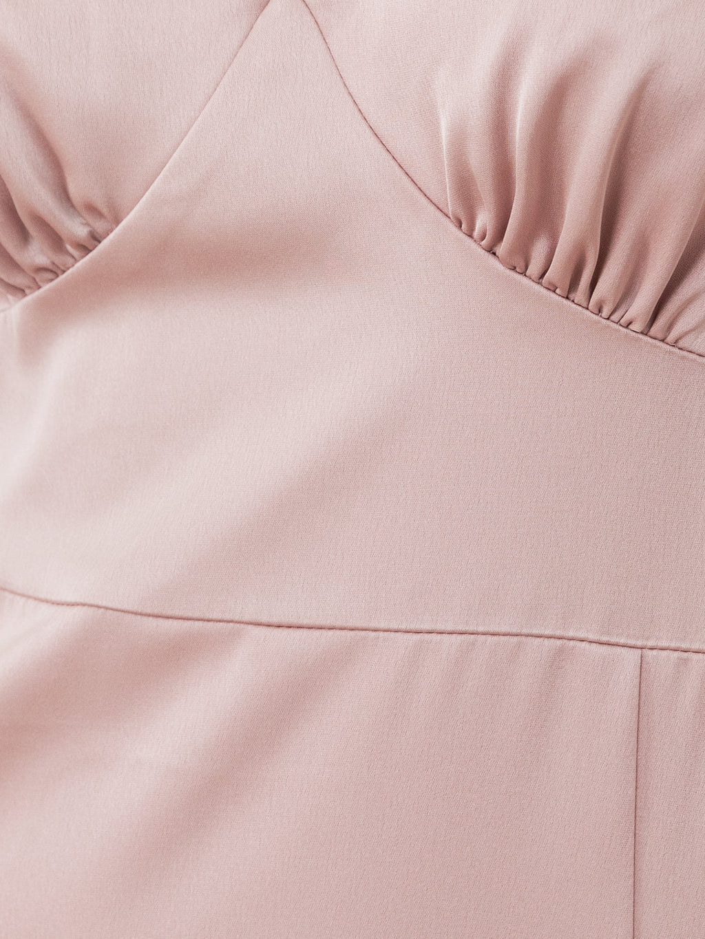 Maya Blush V Neck Angel Sleeve Satin Maxi Dress
