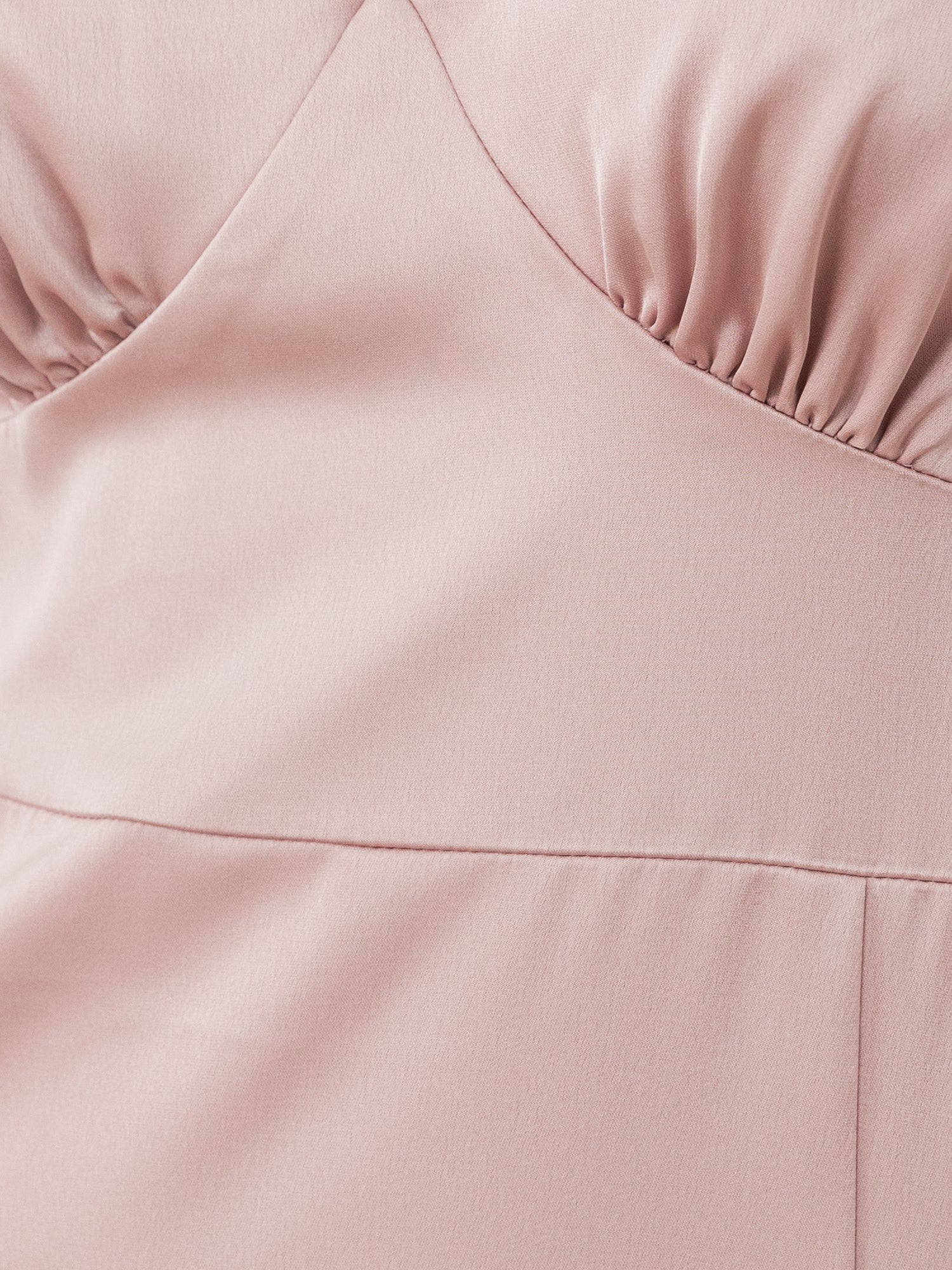 Maya Blush V Neck Angel Sleeve Satin Maxi Dress