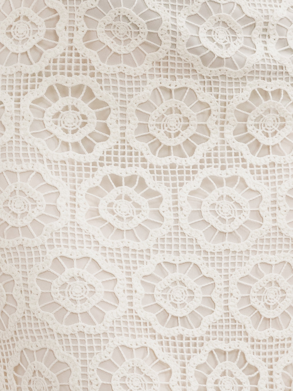 Lovedrobe Cream Crochet Lace Midi Skirt