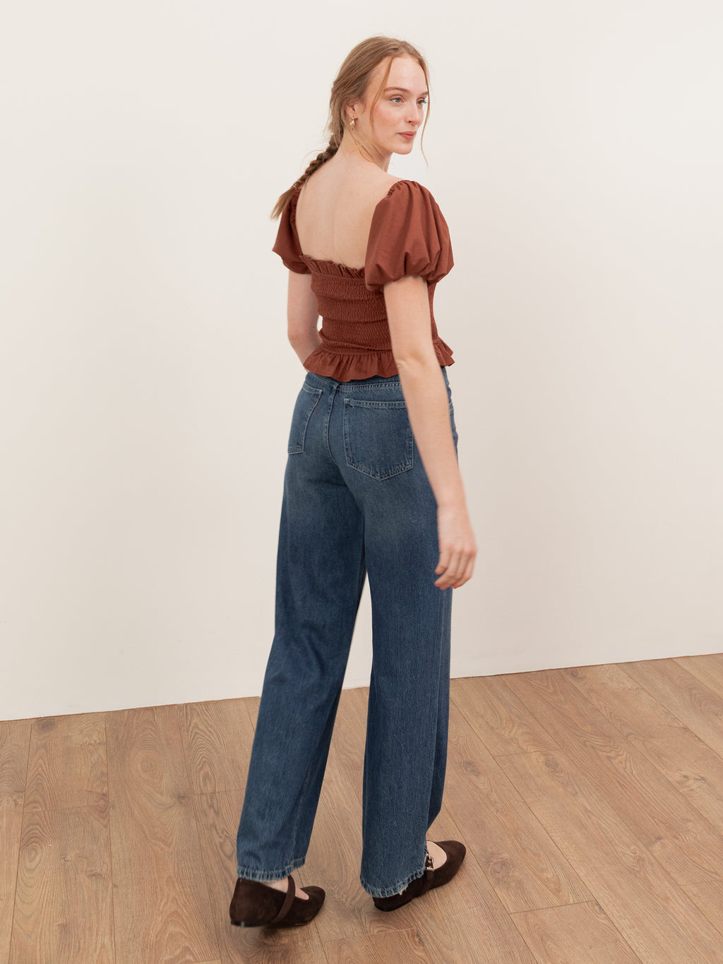 Lovedrobe Mocha Short Sleeve Shirred Top Co-Ord