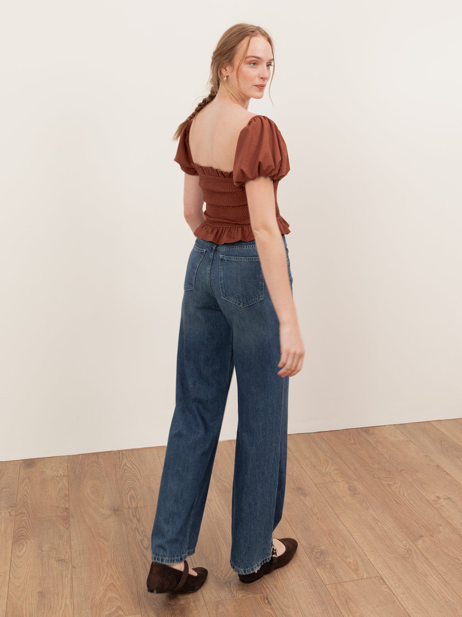 Lovedrobe Mocha Short Sleeve Shirred Top Co-Ord