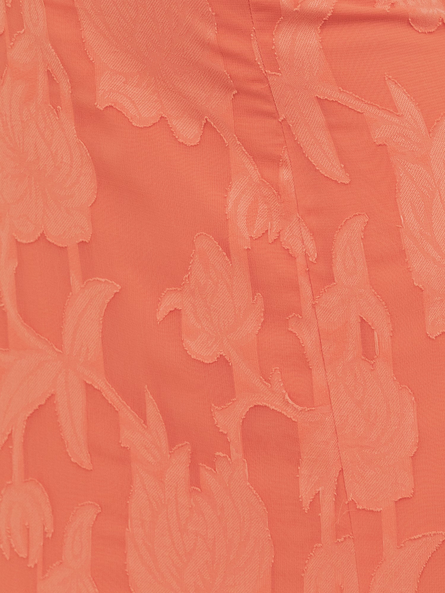 Anaya With Love Recycled Coral Floral Burnout Strappy V Neck Maxi Dress with Skirt Split & Ruffle Detail