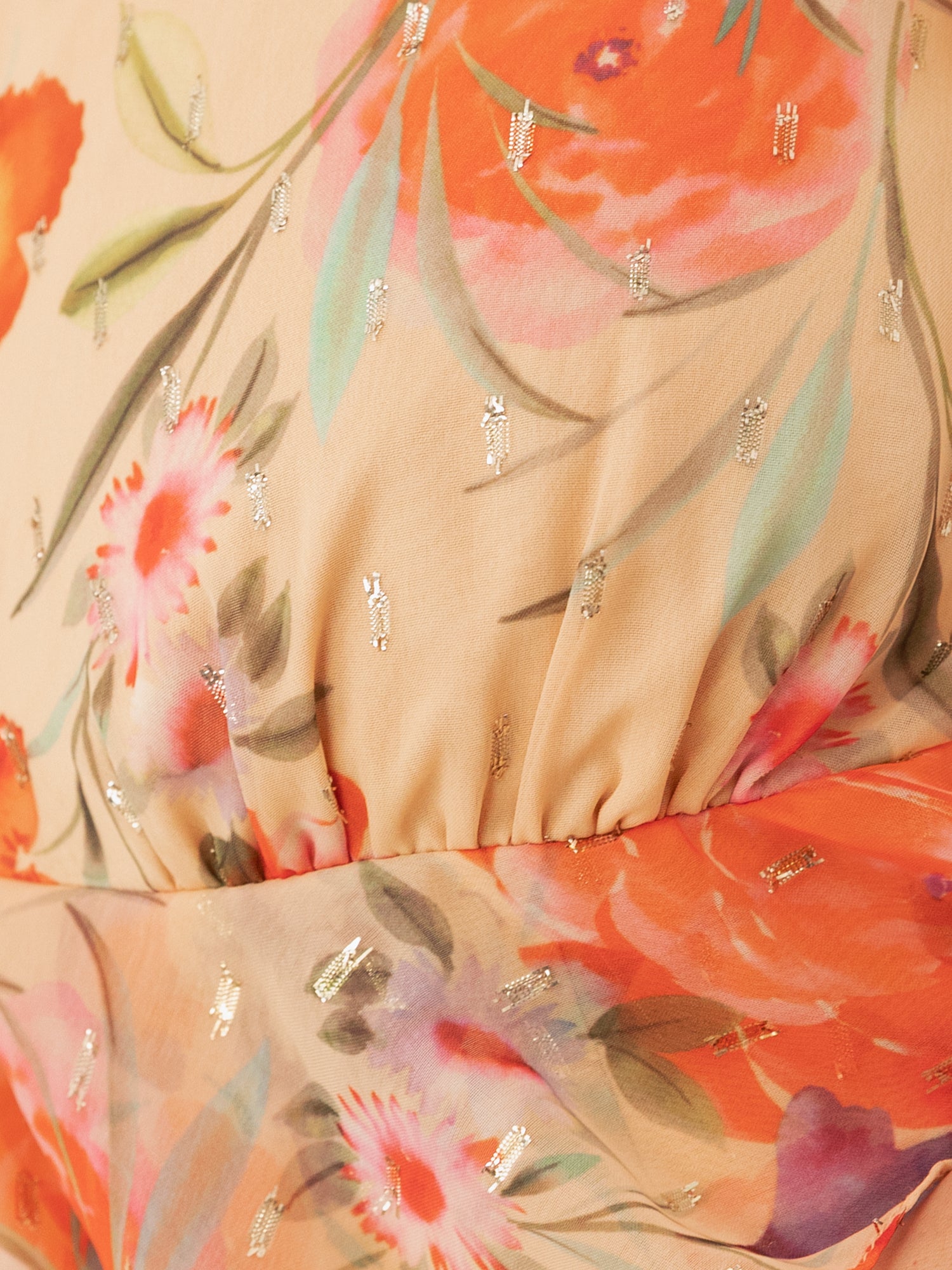 Anaya With Love Recycled Yellow Floral V Neck Ruffle Midi Dress