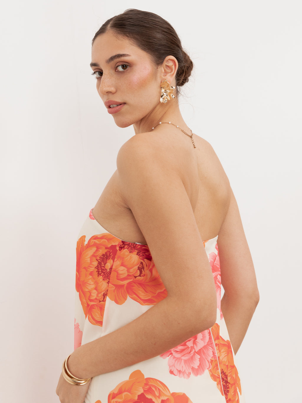 Anaya With Love Recycled Floral Bandeau Ruffle Maxi Dress