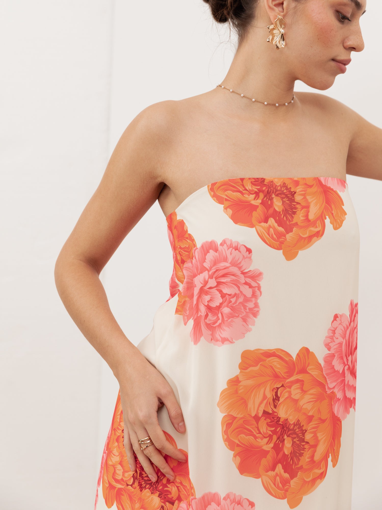 Anaya With Love Recycled Floral Bandeau Ruffle Maxi Dress