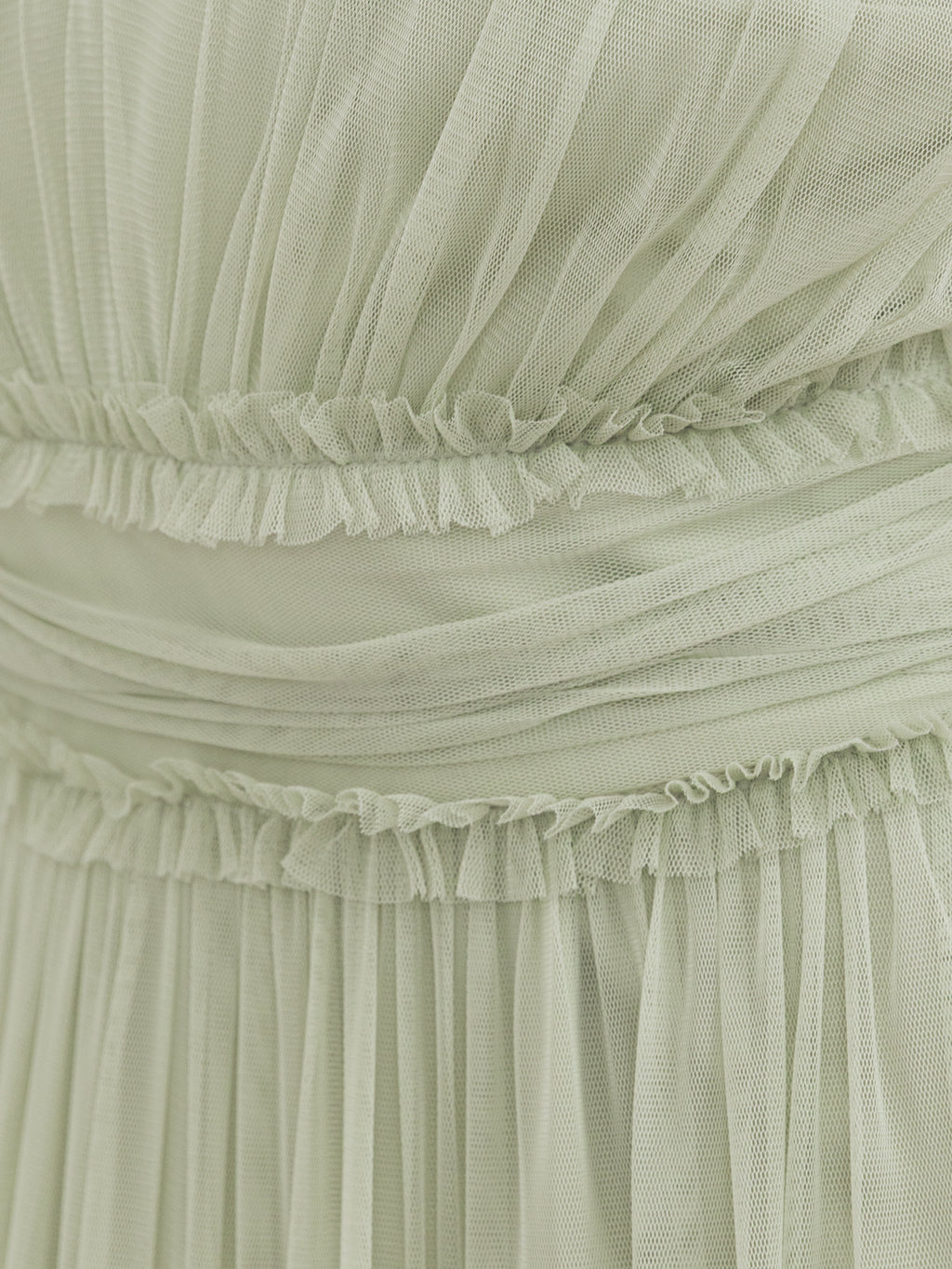 Anaya With Love Recycled Soft Sage V Neck Ruffle Maxi Dress