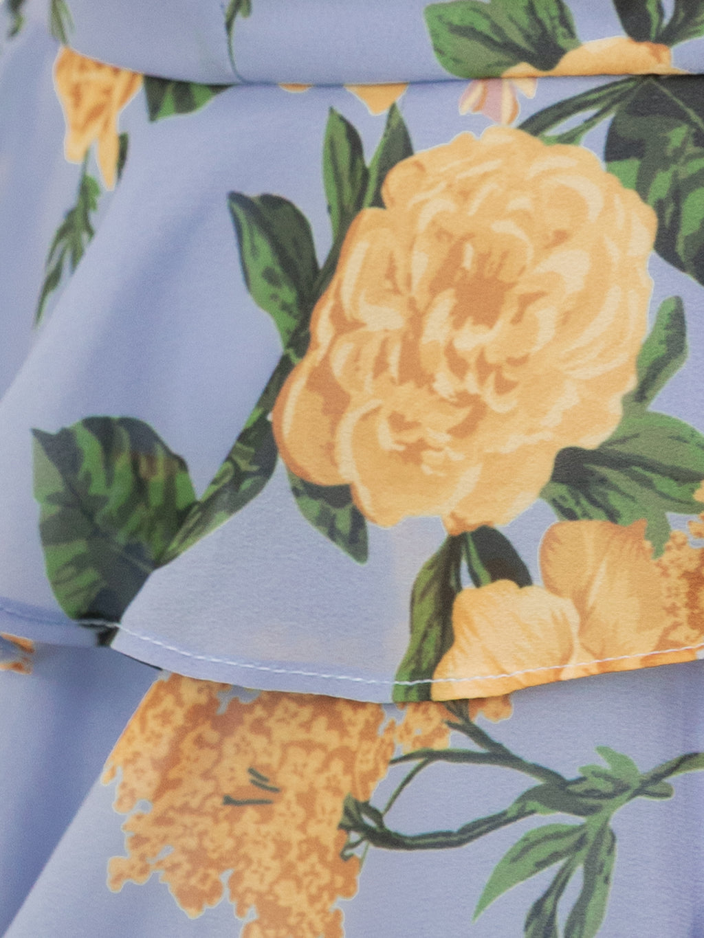 Anaya With Love Recycled Blue Floral Bandeau Tiered Maxi Dress