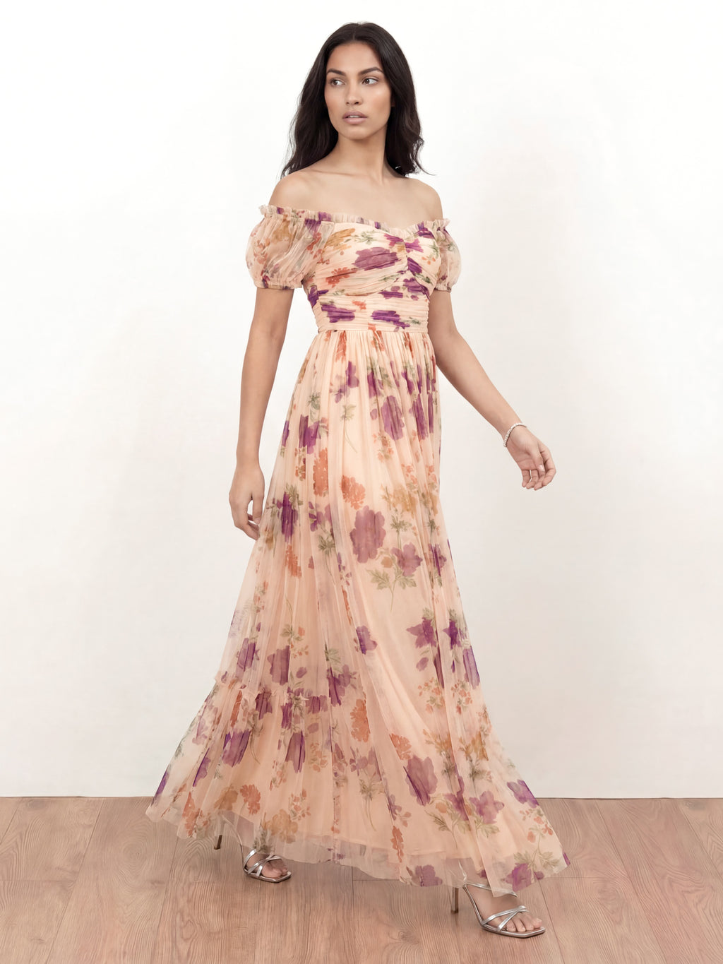 Anaya With Love Recycled Floral Bardot Maxi Dress