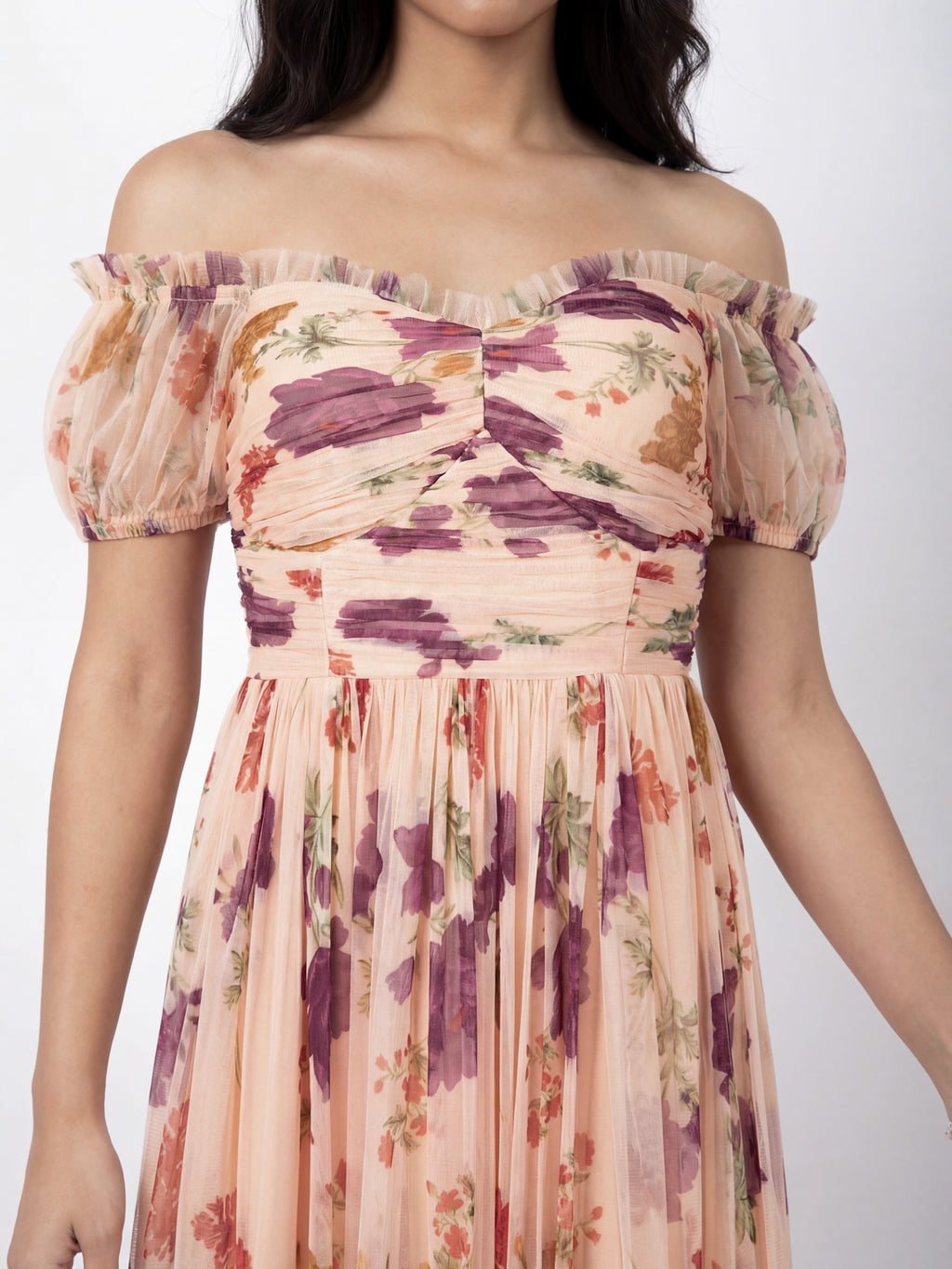 Anaya With Love Recycled Floral Bardot Maxi Dress