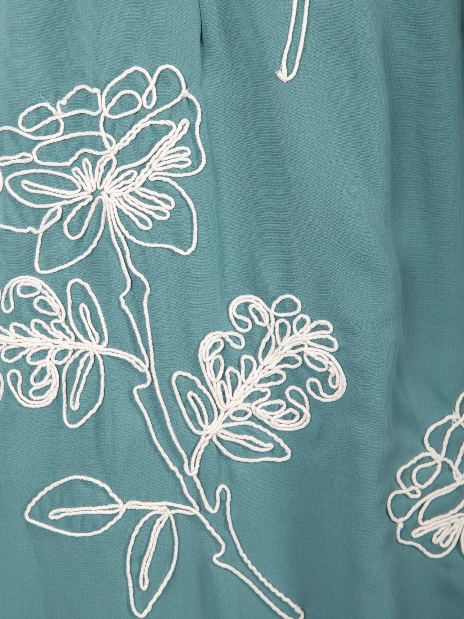 Maya Turquoise Floral Embroidered Bandeau Maxi Dress