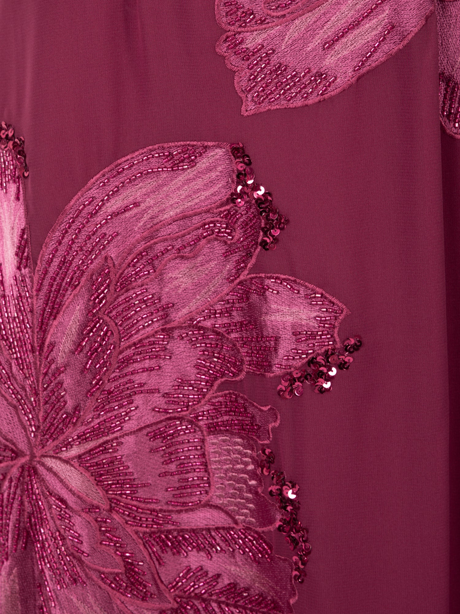 Maya Deep Pink Floral Embroidered Strappy Godet Maxi Dress