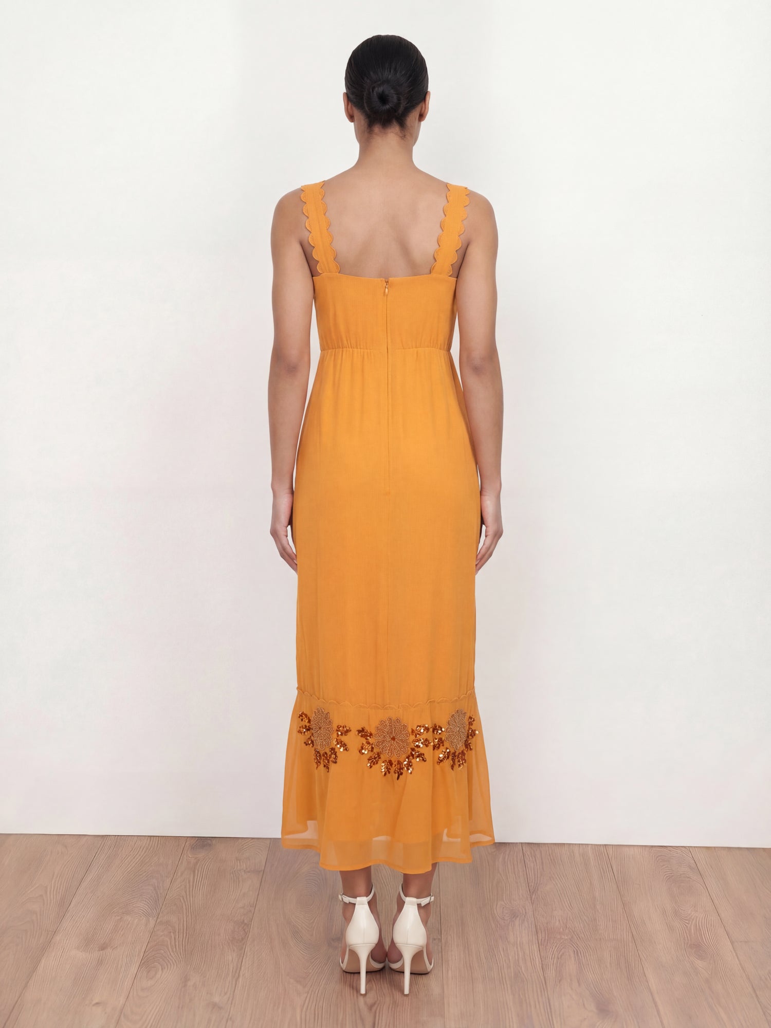 Maya Amber Embellished Square Neck Strappy Midaxi Dress