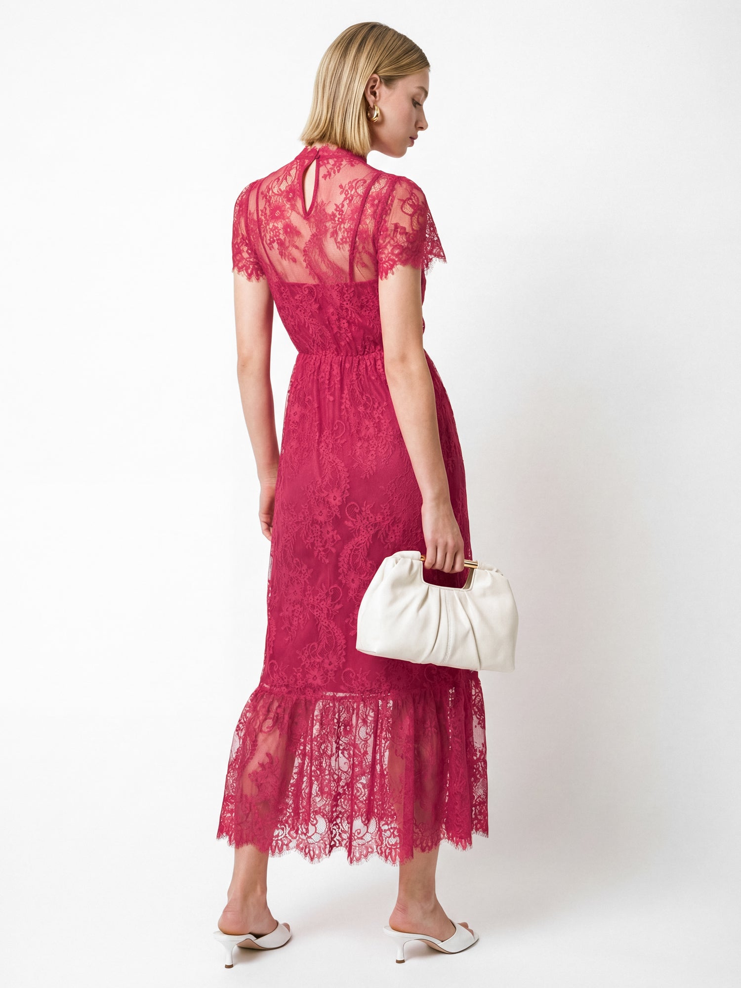 Lovedrobe Hot Pink Lace Midaxi Dress
