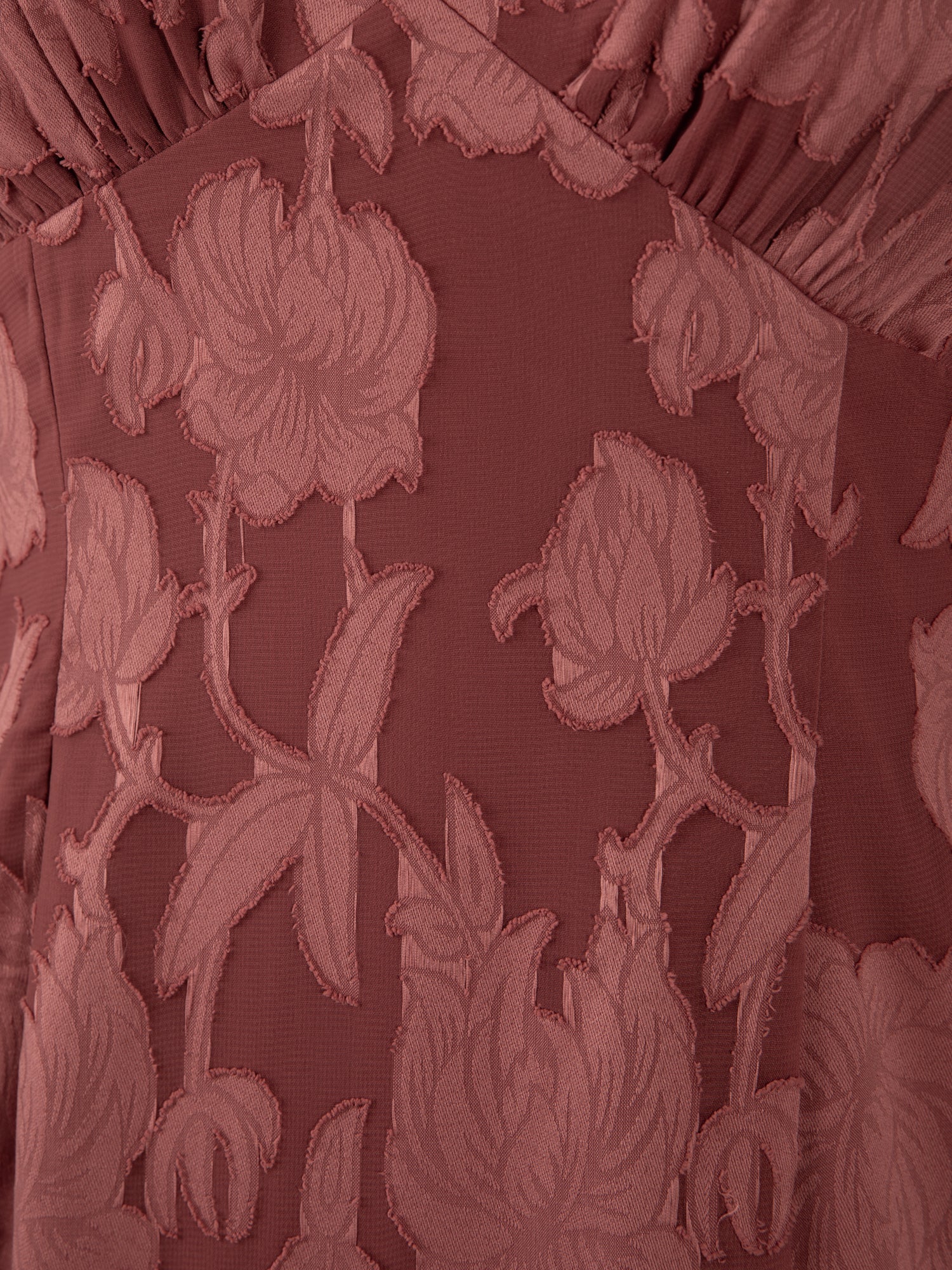 Anaya With Love Recycled Rusted Rose 3/4 Fluted Sleeves Maxi Dress