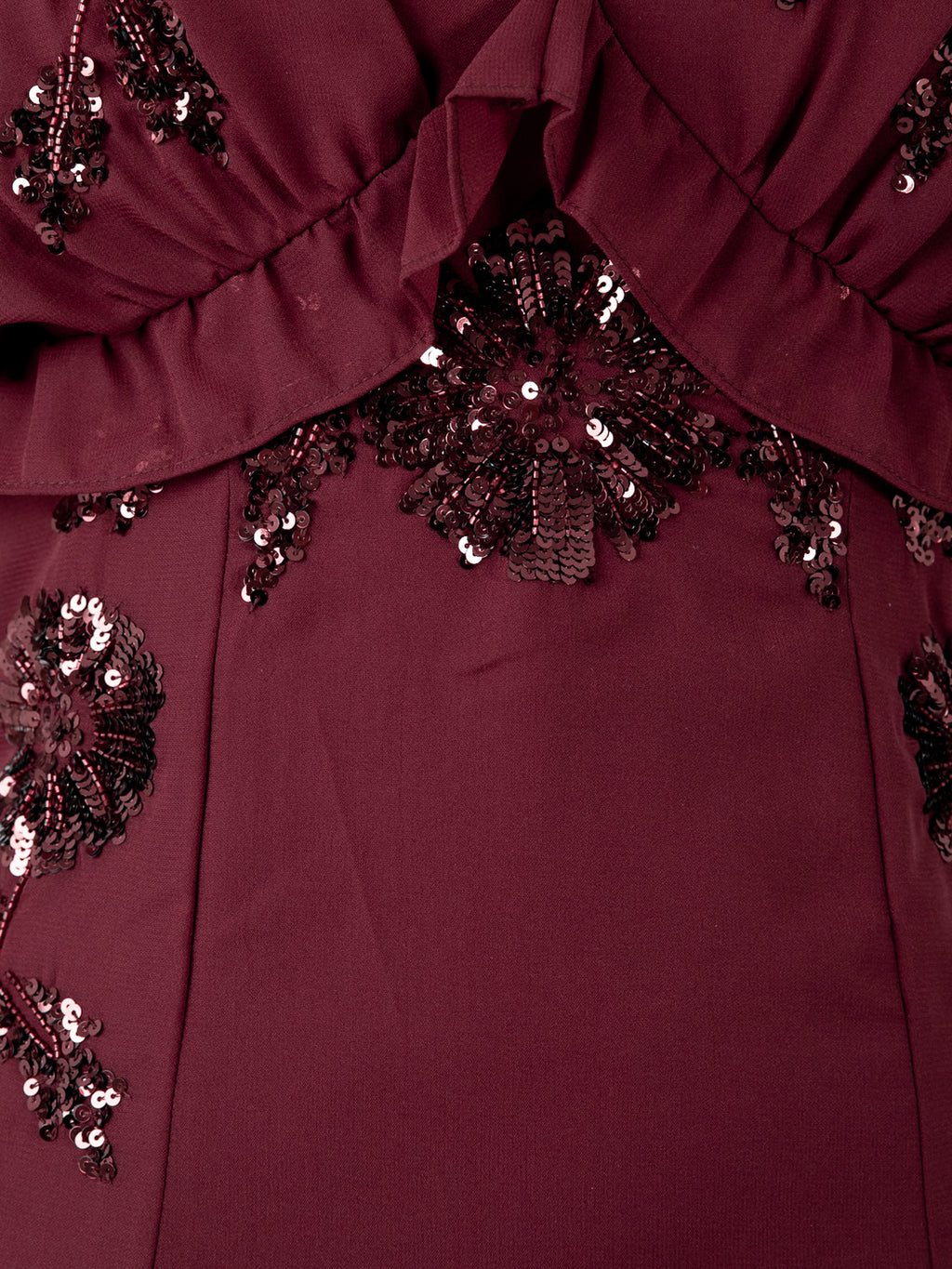 Maya Ruby Floral Embellished Cape Sleeve Midaxi Dress