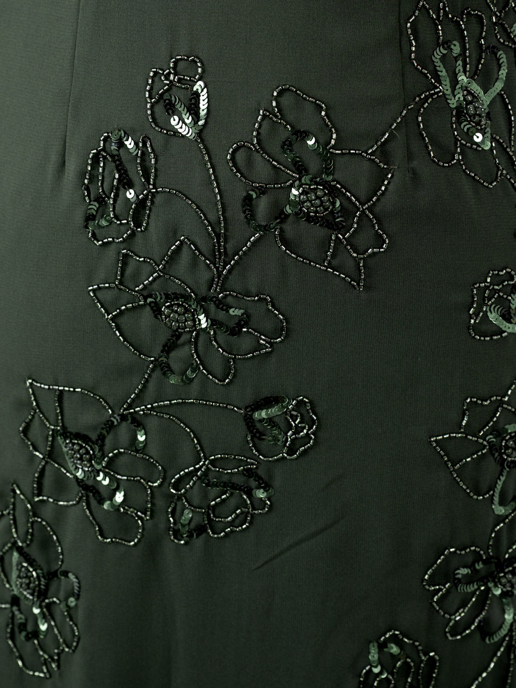 Maya Forest Green Floral Embellished Angel Sleeve Maxi Dress