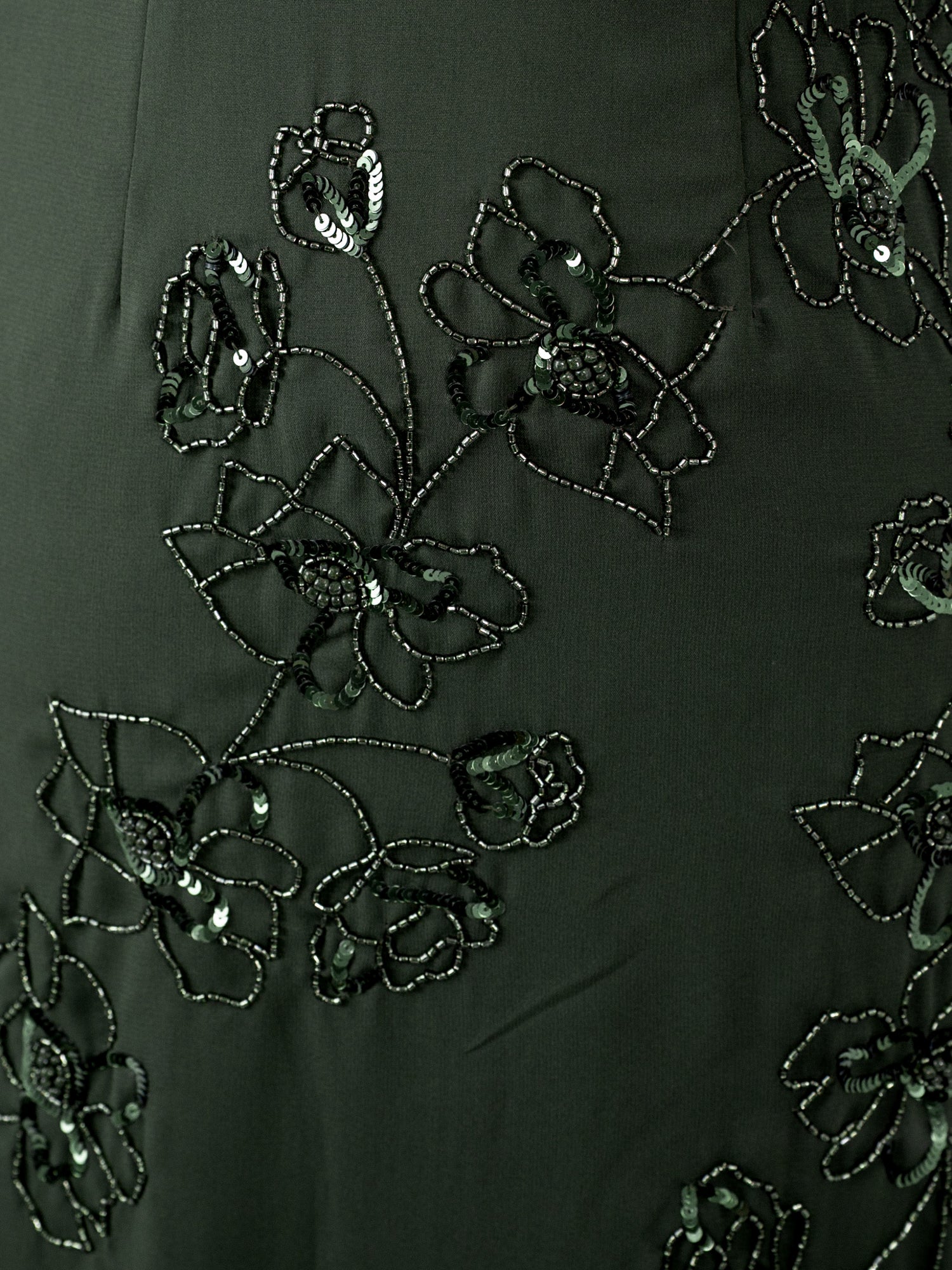 Maya Forest Green Floral Embellished Angel Sleeve Maxi Dress
